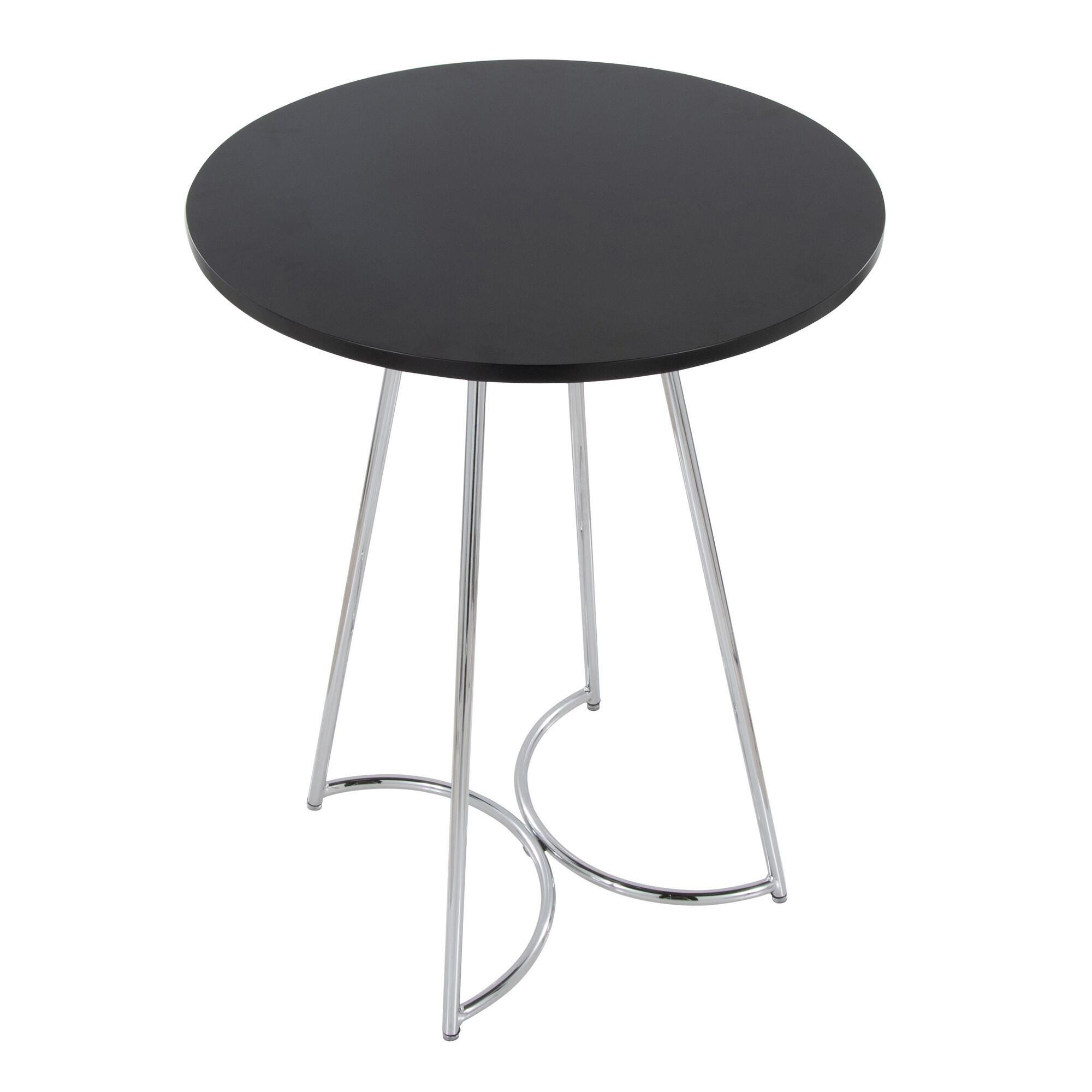LumiSource Cece Counter Height Dining Table, Black/Chrome, large