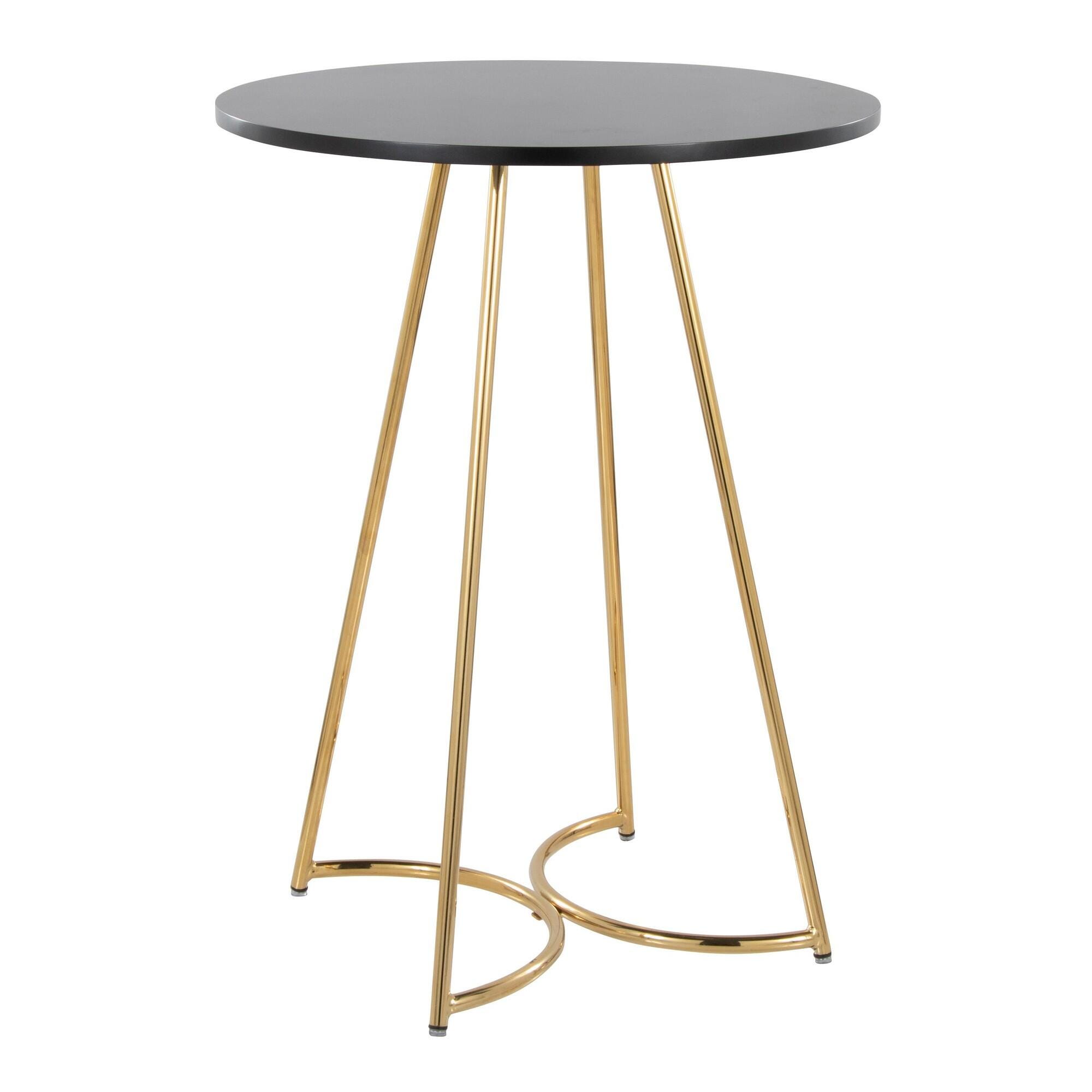 LumiSource Cece Counter Height Dining Table, Black/Gold, large