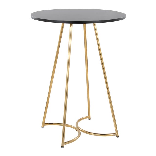 LumiSource Cece Counter Height Dining Table, Black/Gold