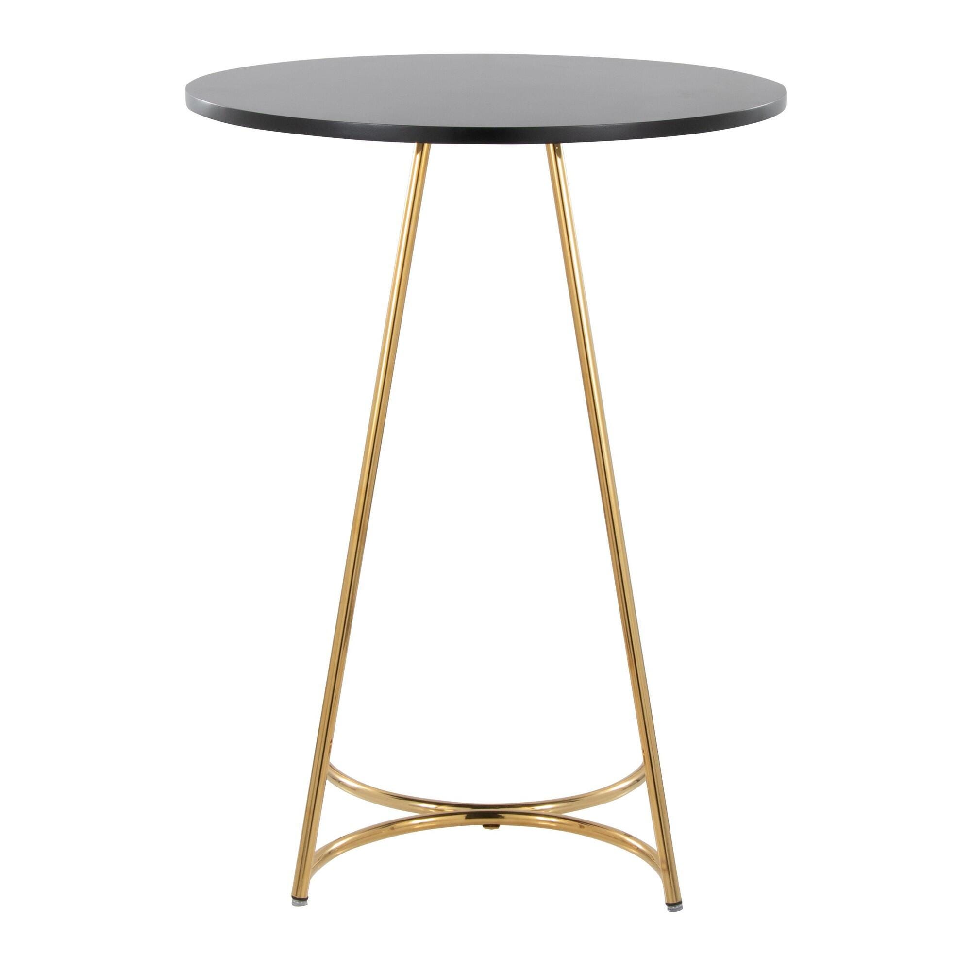 LumiSource Cece Counter Height Dining Table, Black/Gold, large