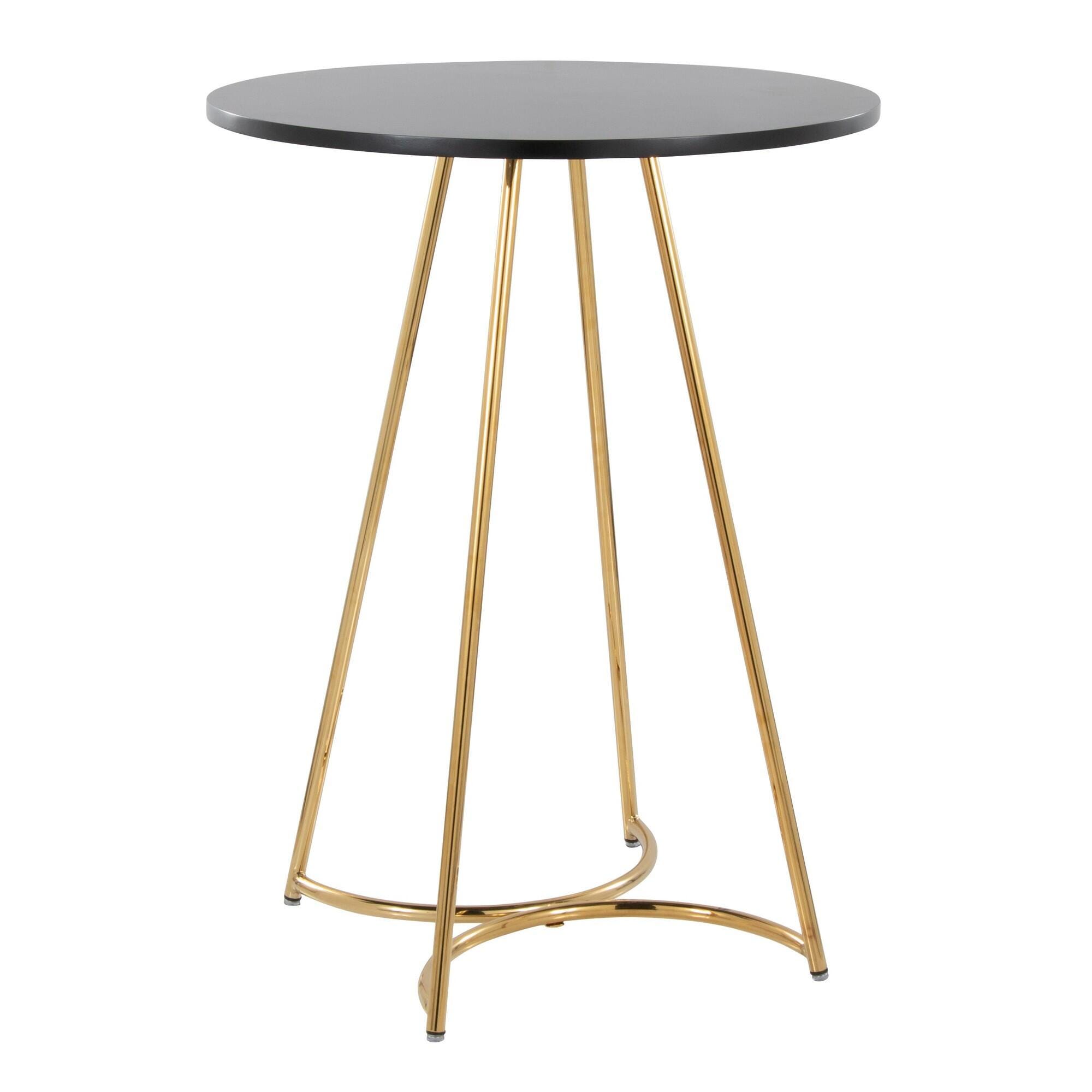 LumiSource Cece Counter Height Dining Table, Black/Gold, large