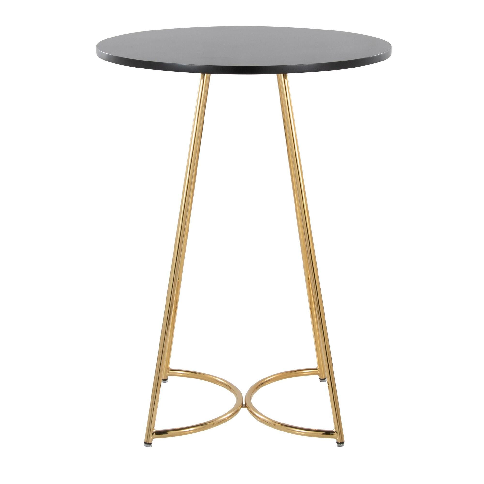LumiSource Cece Counter Height Dining Table, Black/Gold, large