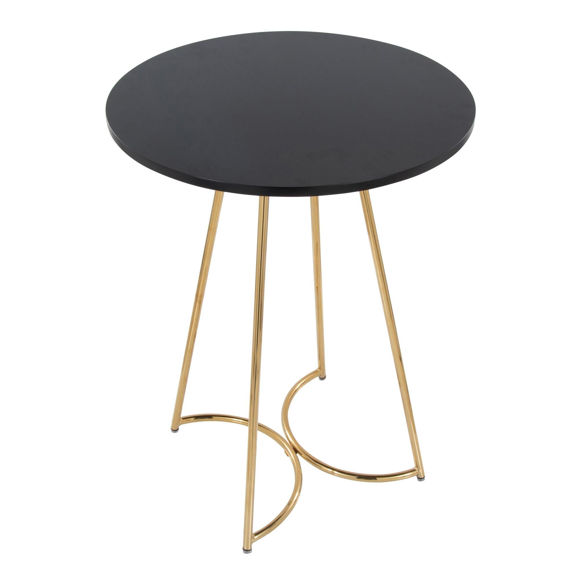 LumiSource Cece Counter Height Dining Table, Black/Gold, large