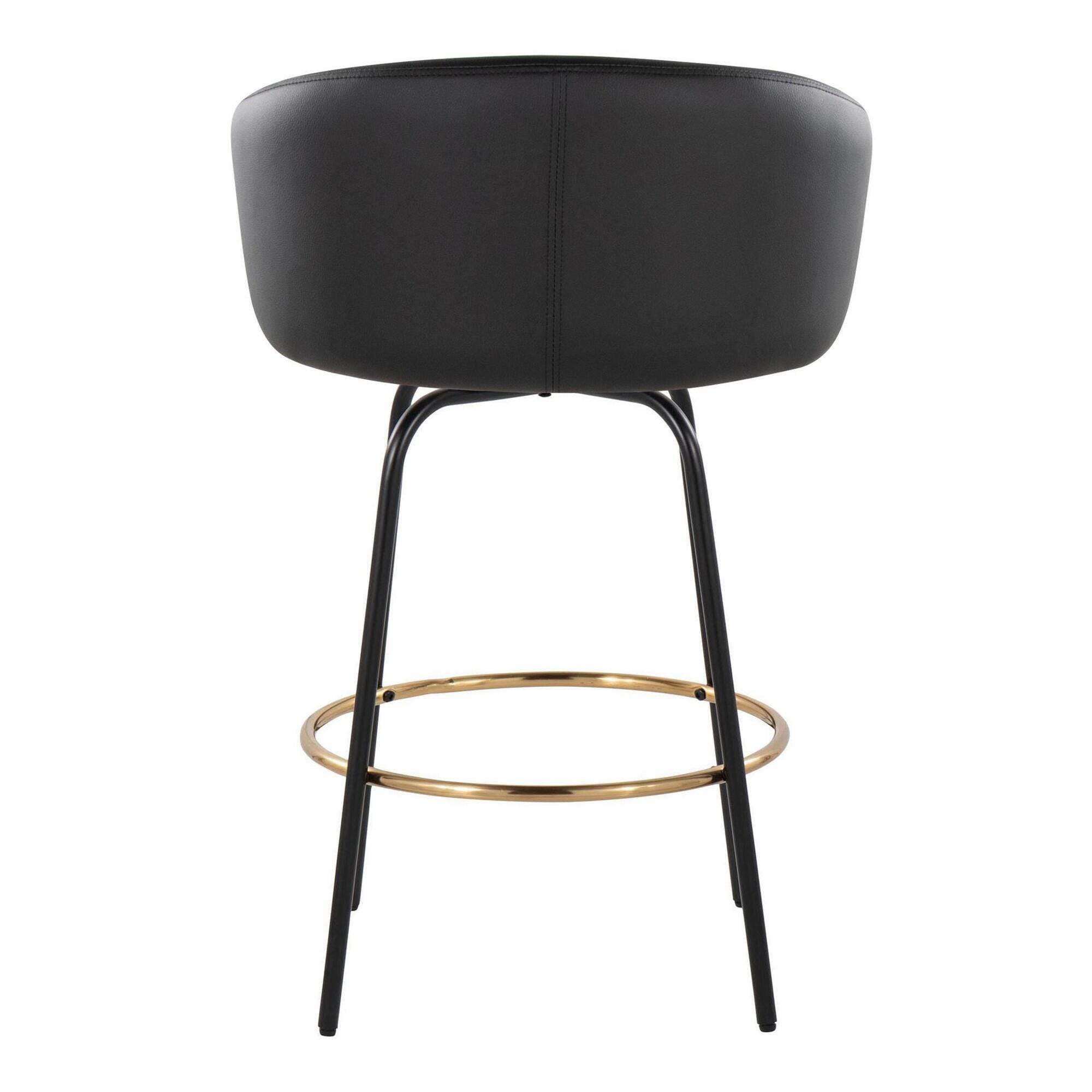 LumiSource Claire Counter Height Bar Stools (Set of 2), Black, large