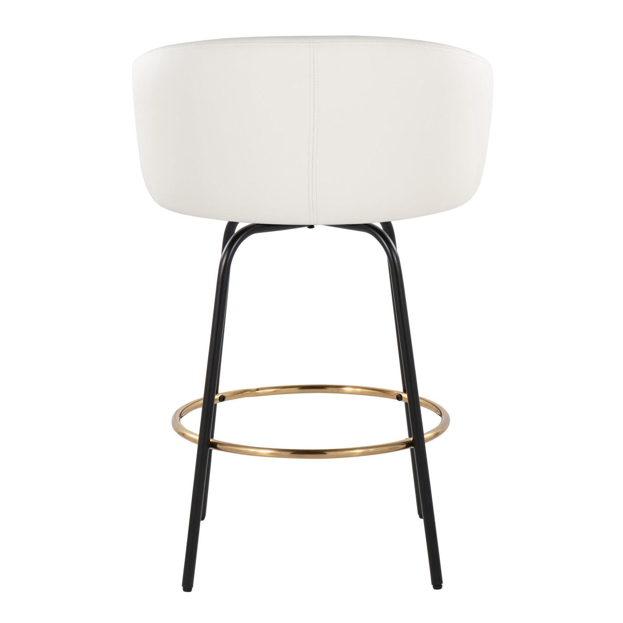 LumiSource Claire Counter Height Bar Stools (Set of 2), White, large