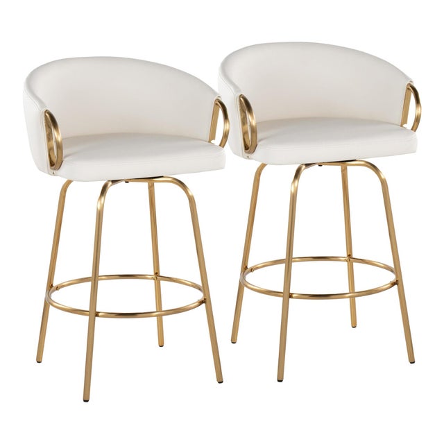 LumiSource Claire Counter Height Bar Stools (Set of 2)