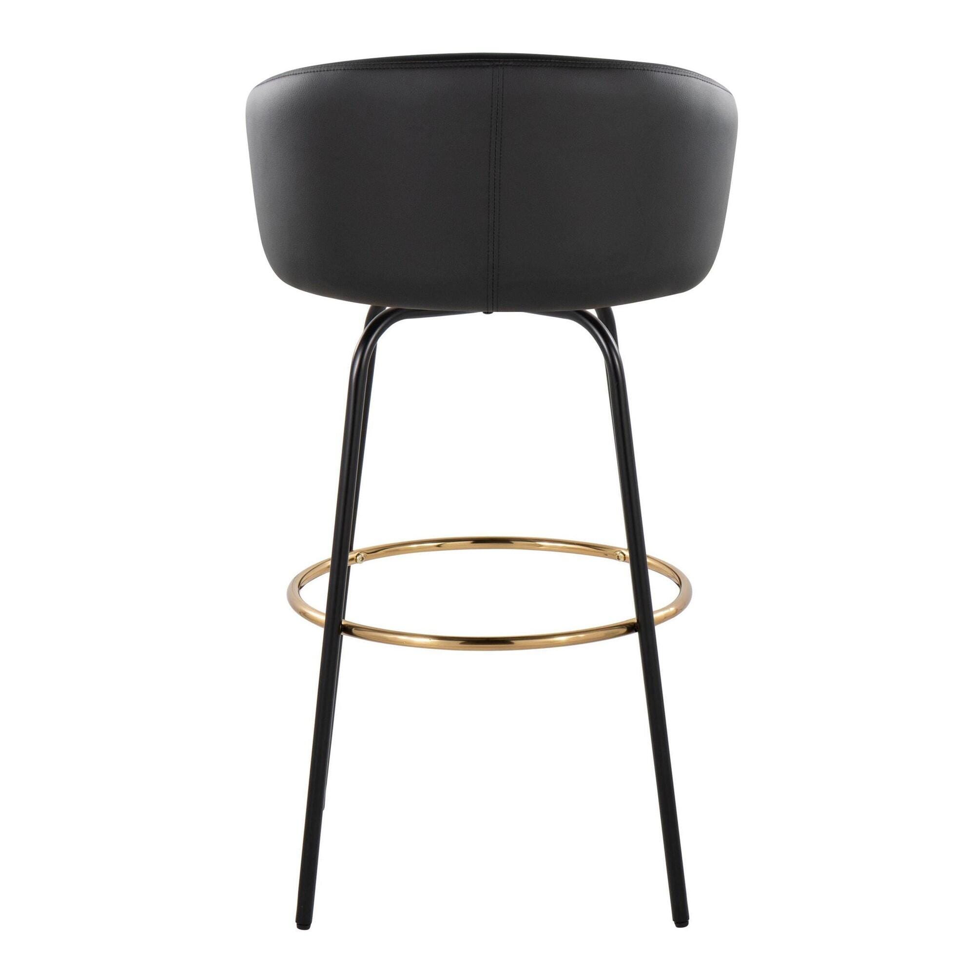 LumiSource Claire Bar Height Bar Stool (Set of 2), Black, large