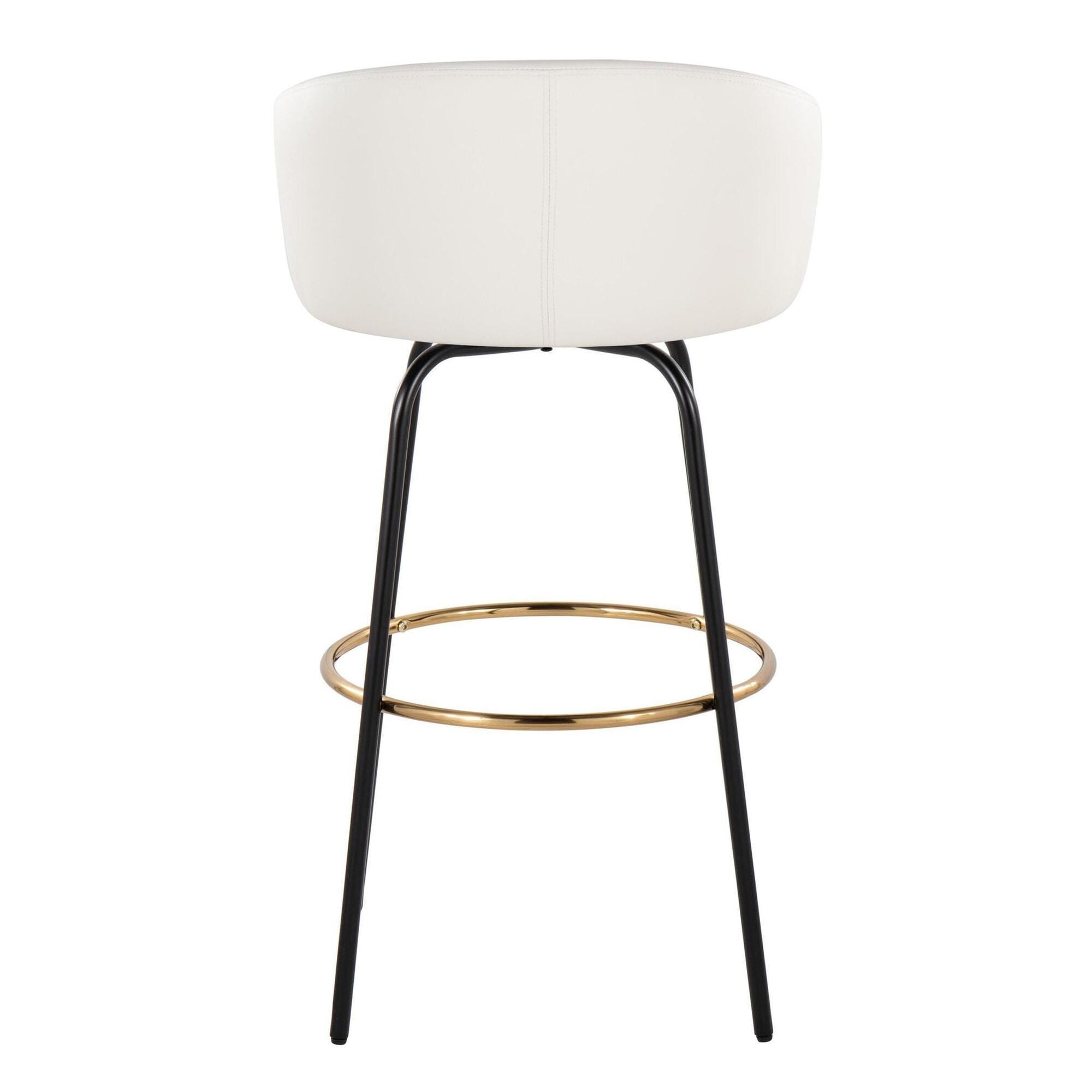 LumiSource Claire Bar Height Bar Stool (Set of 2), White, large