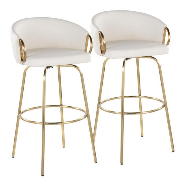LumiSource Claire Bar Height Bar Stool (Set of 2)