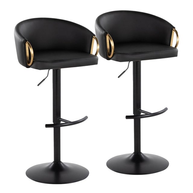 LumiSource Claire Adjustable Bar Stool (Set of 2)