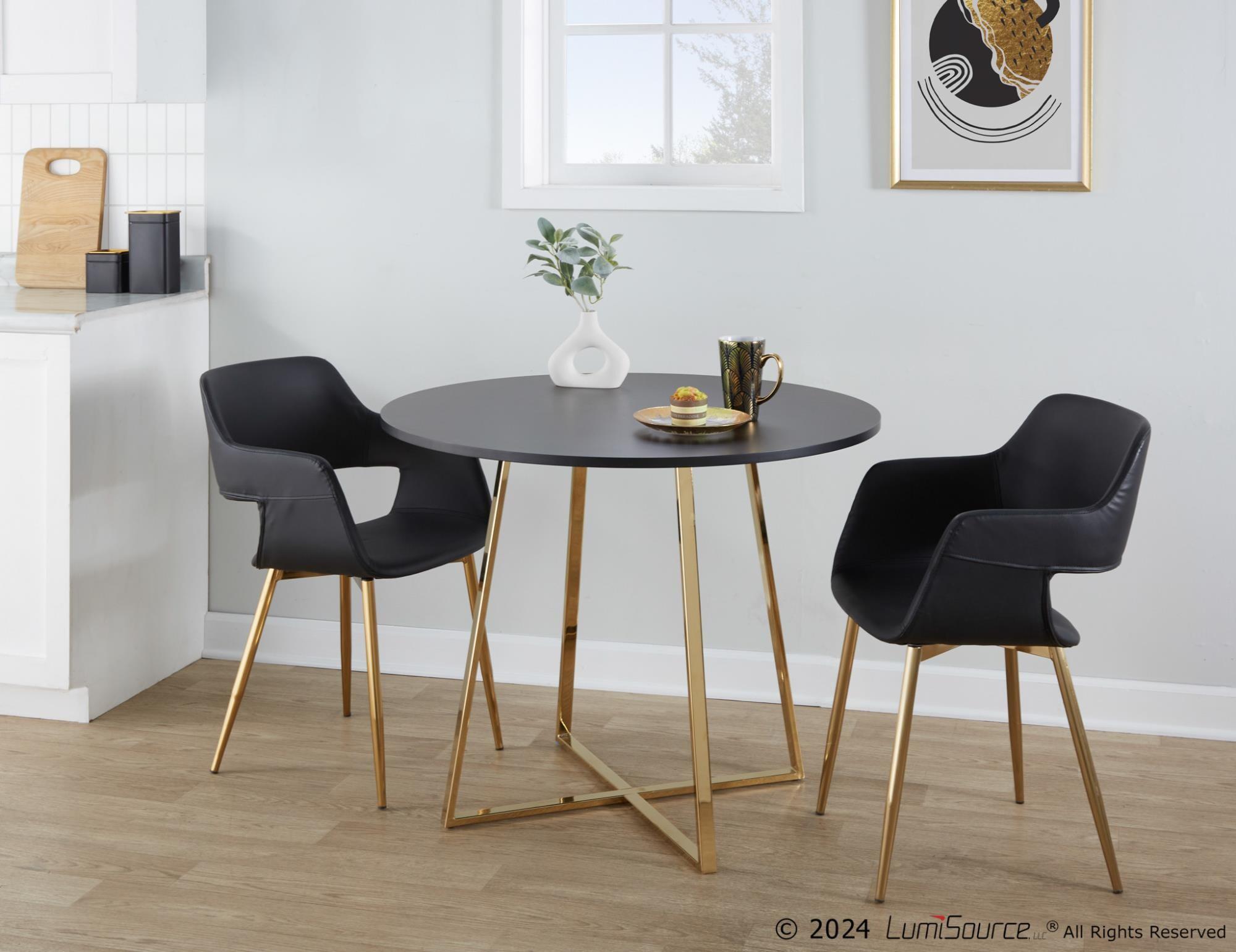 LumiSource Cosmo Dining Table, Black, large