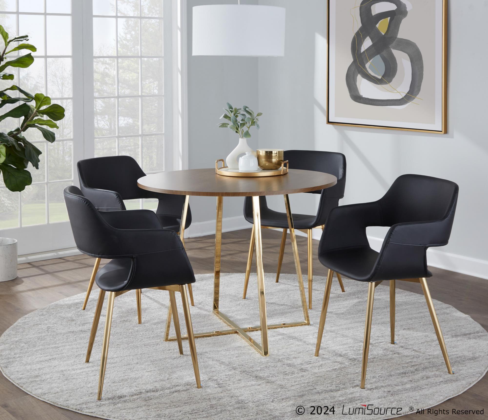 LumiSource Cosmo Dining Table, Walnut, large