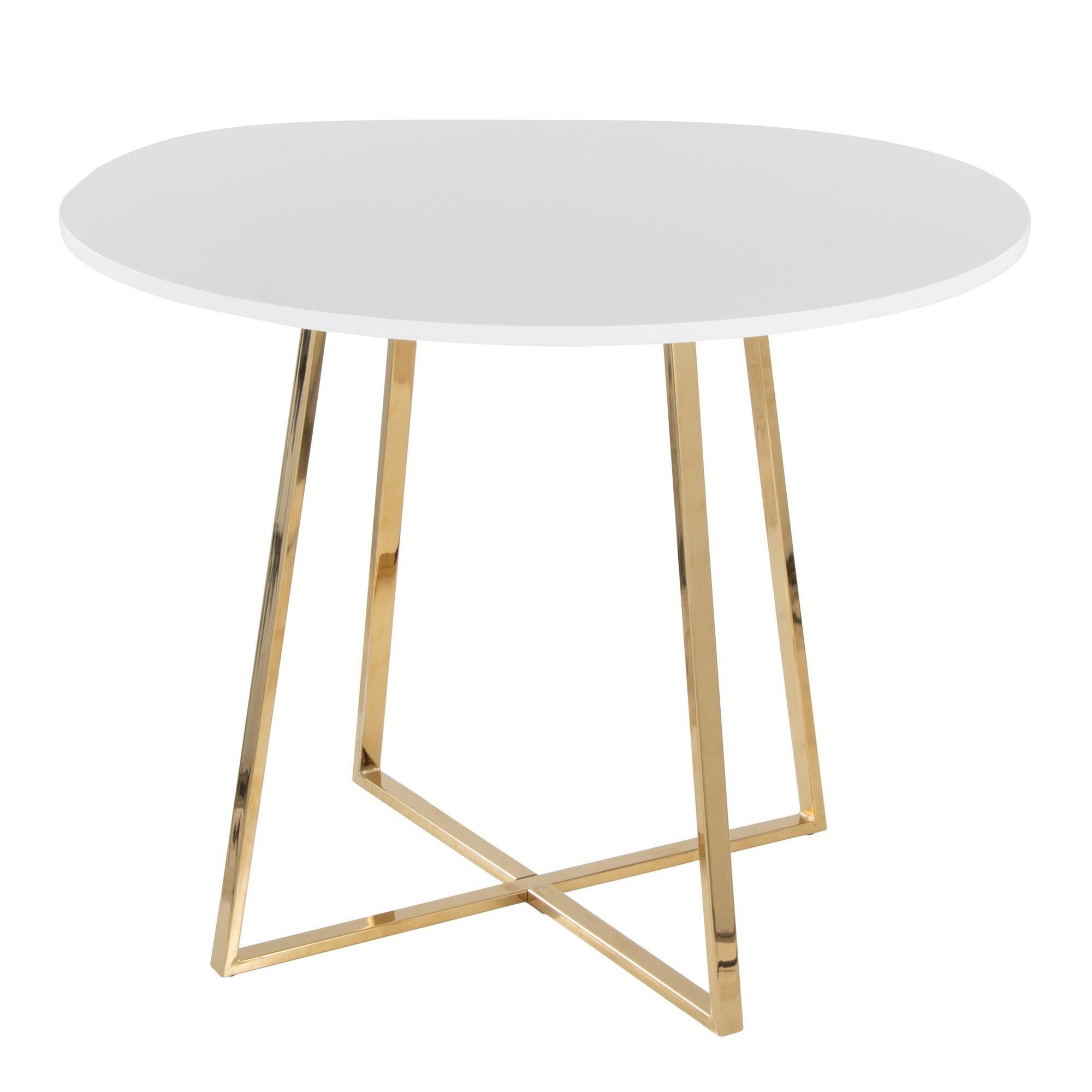 LumiSource Cosmo Dining Table, White, large