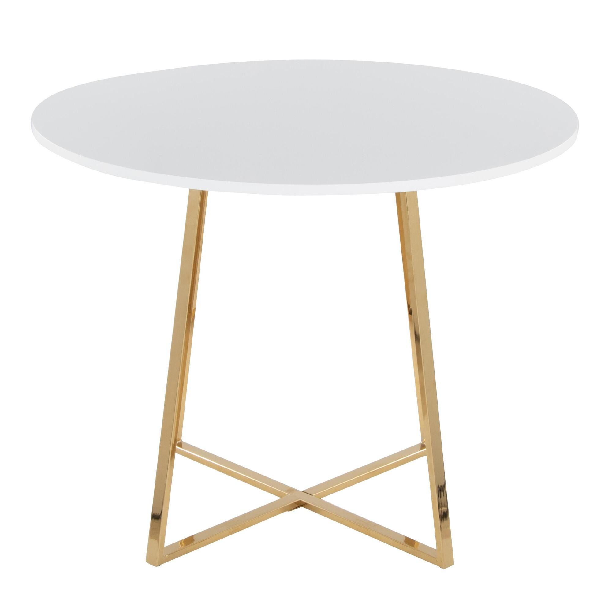 LumiSource Cosmo Dining Table, White, large