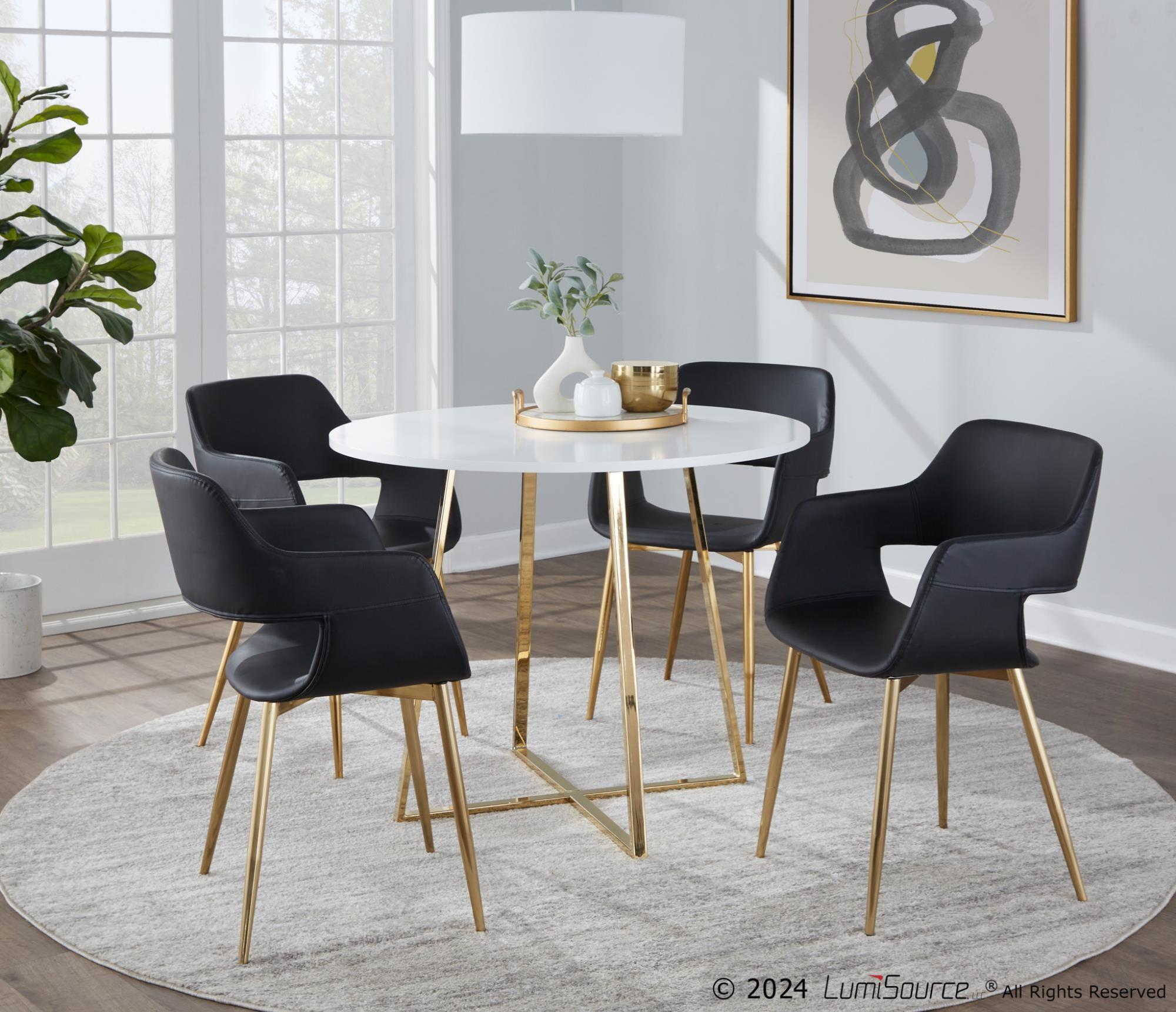 LumiSource Cosmo Dining Table, White, large