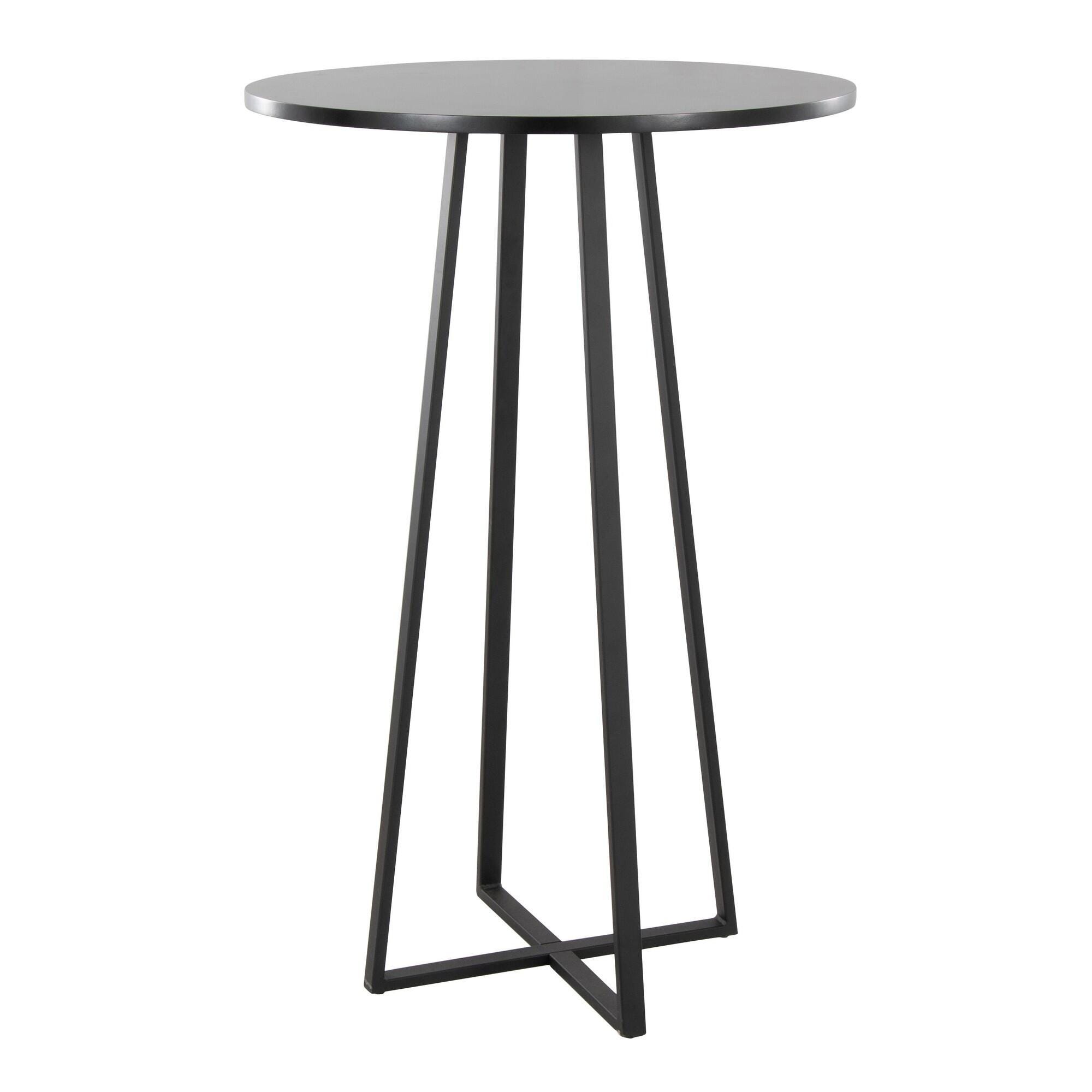 LumiSource Cosmo Counter Height Bar Table, Black/Brown, large
