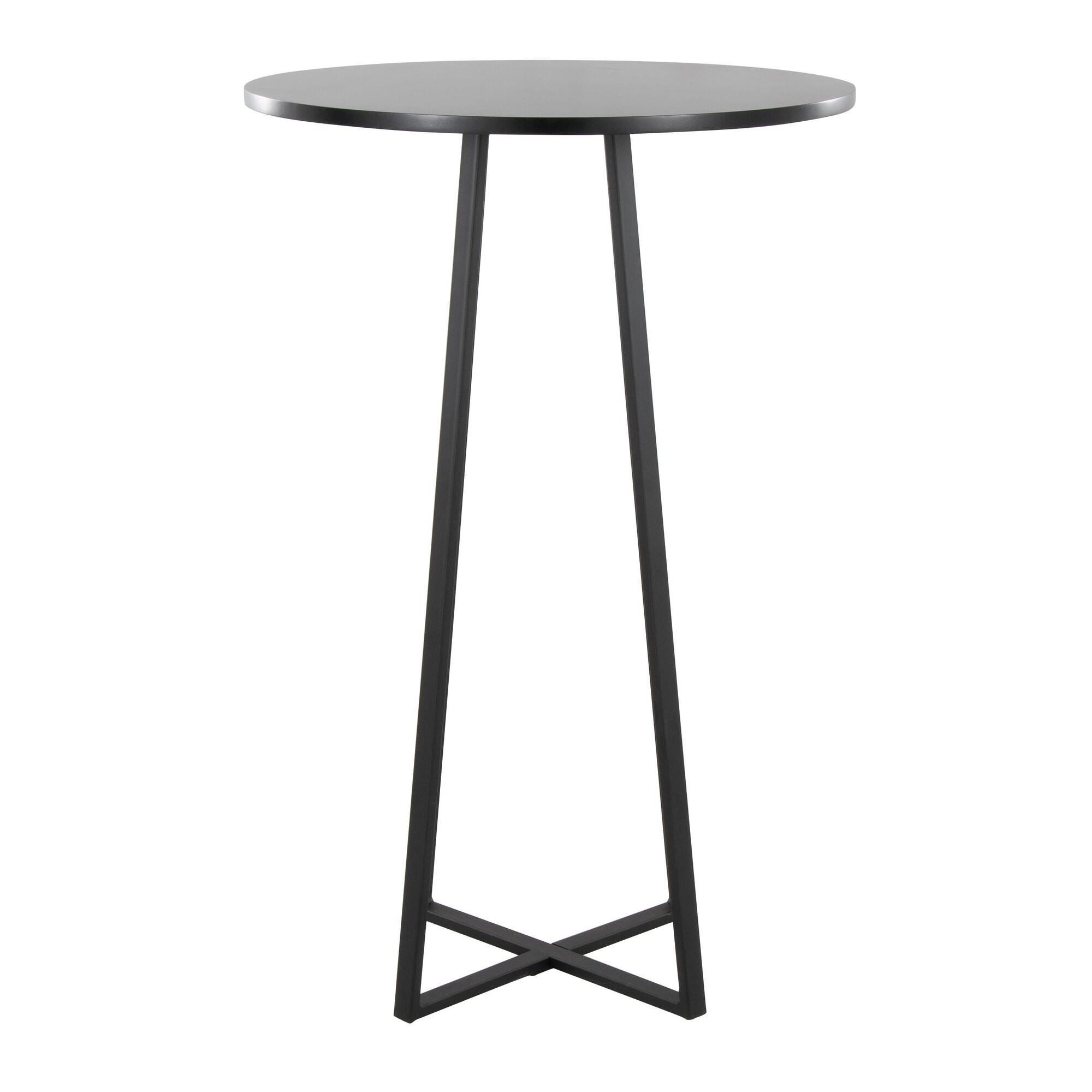 LumiSource Cosmo Counter Height Bar Table, Black/Brown, large