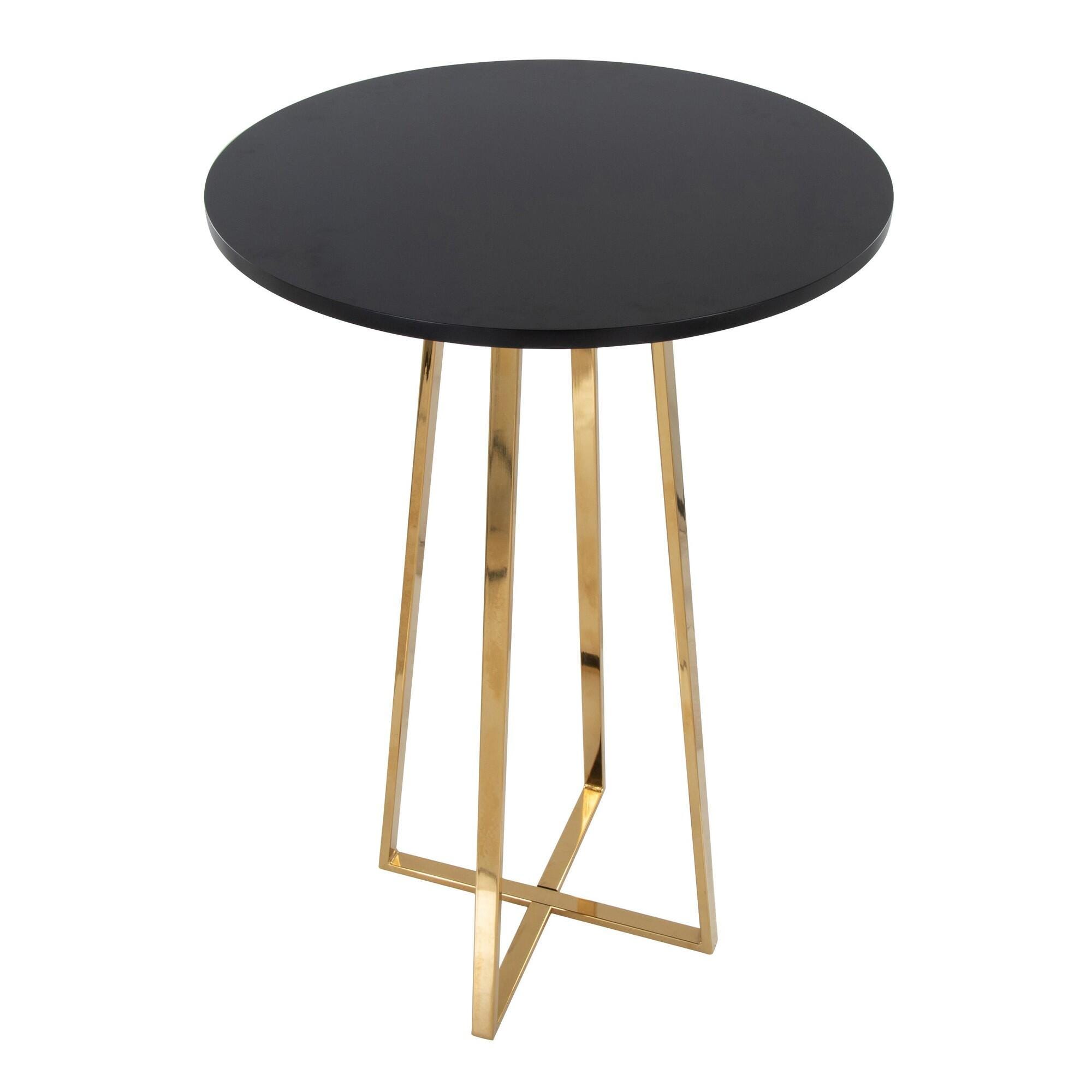 LumiSource Cosmo Counter Height Bar Table, Black/Gold, large