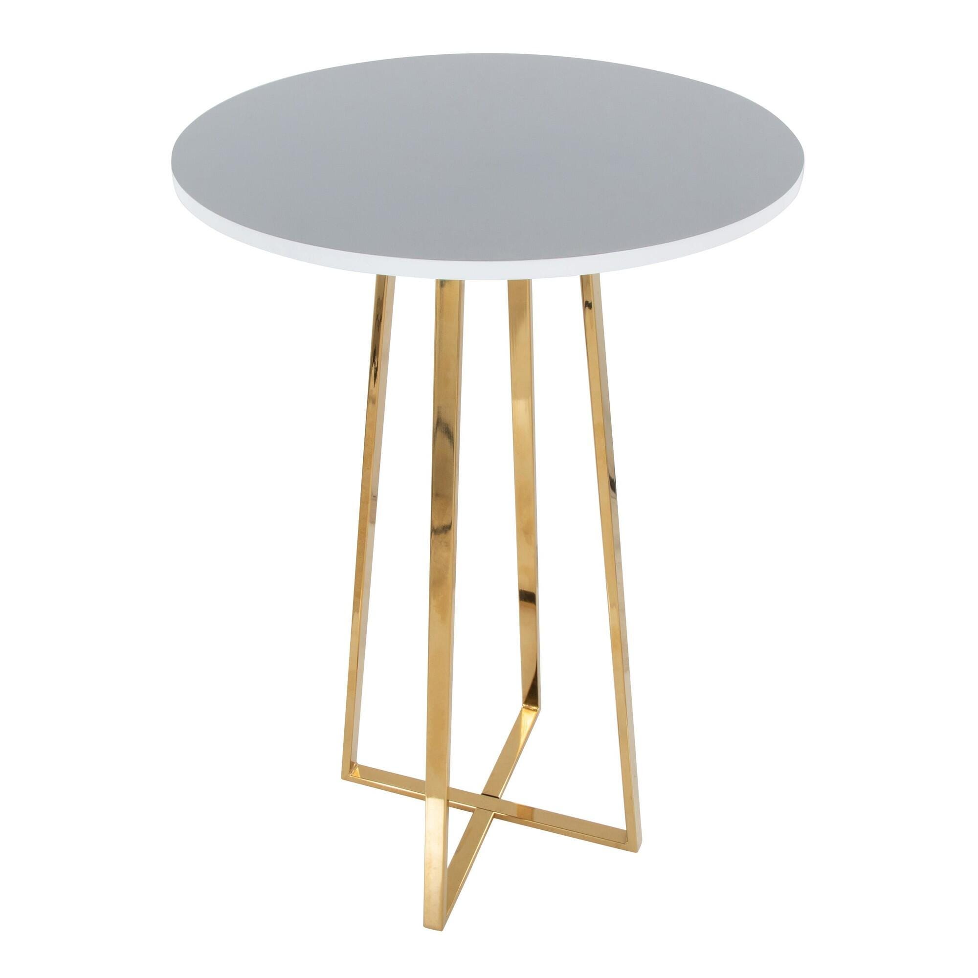 LumiSource Cosmo Counter Height Bar Table, White, large