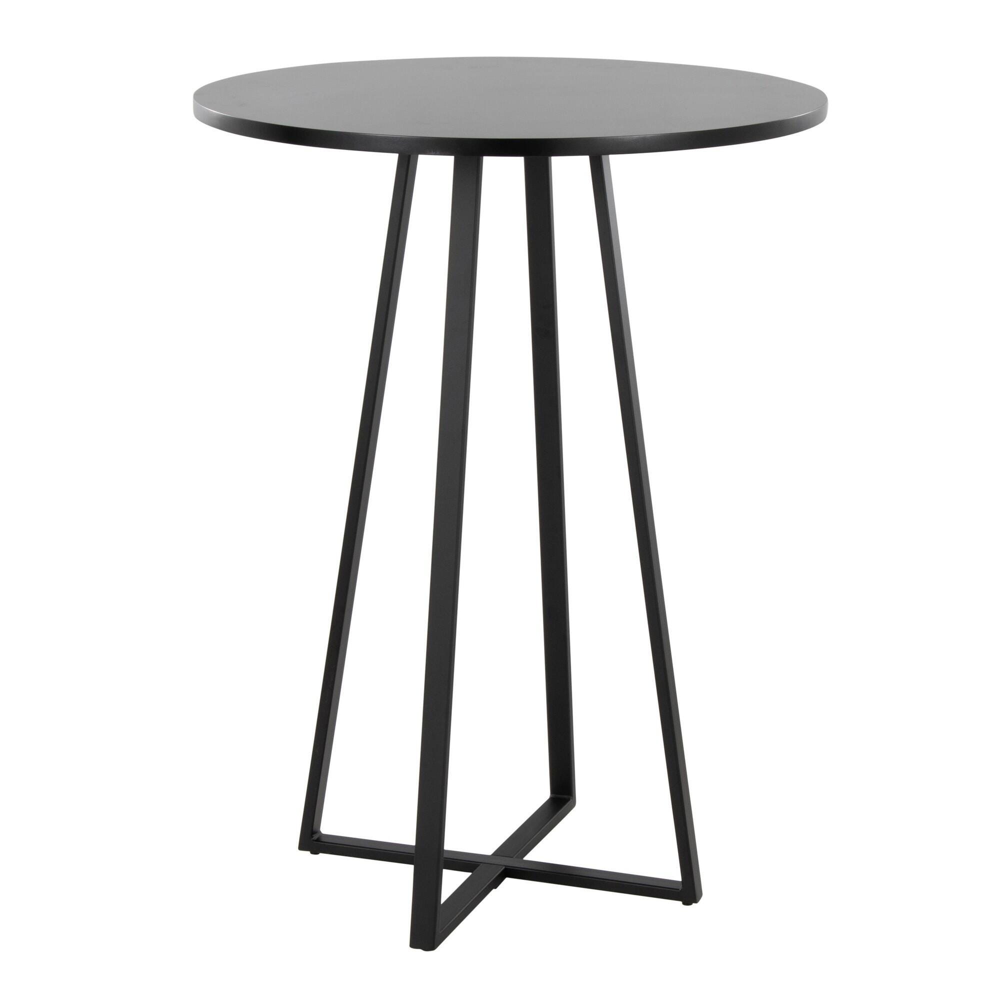 LumiSource Cosmo Counter Height Round Bar Table, Black, large
