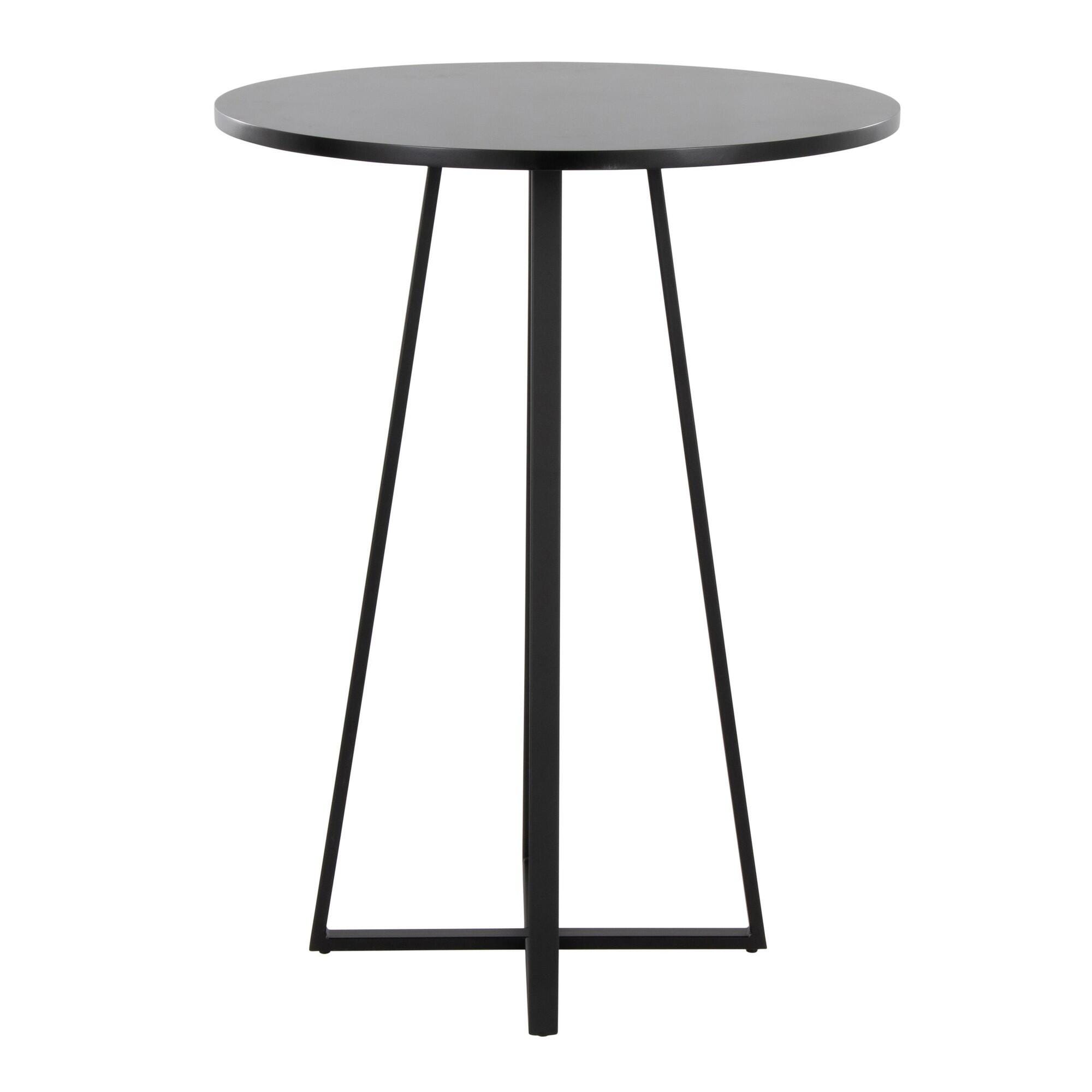 LumiSource Cosmo Counter Height Round Bar Table, Black, large