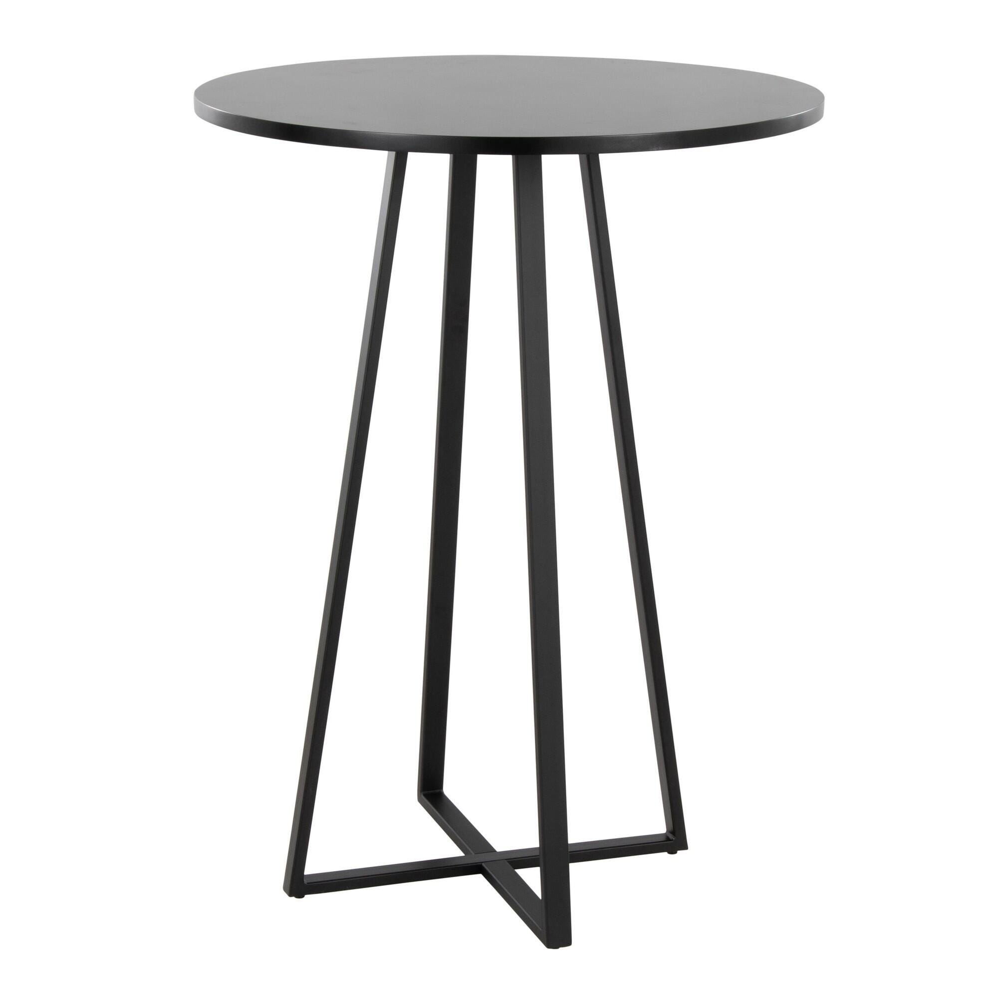 LumiSource Cosmo Counter Height Round Bar Table, Black, large