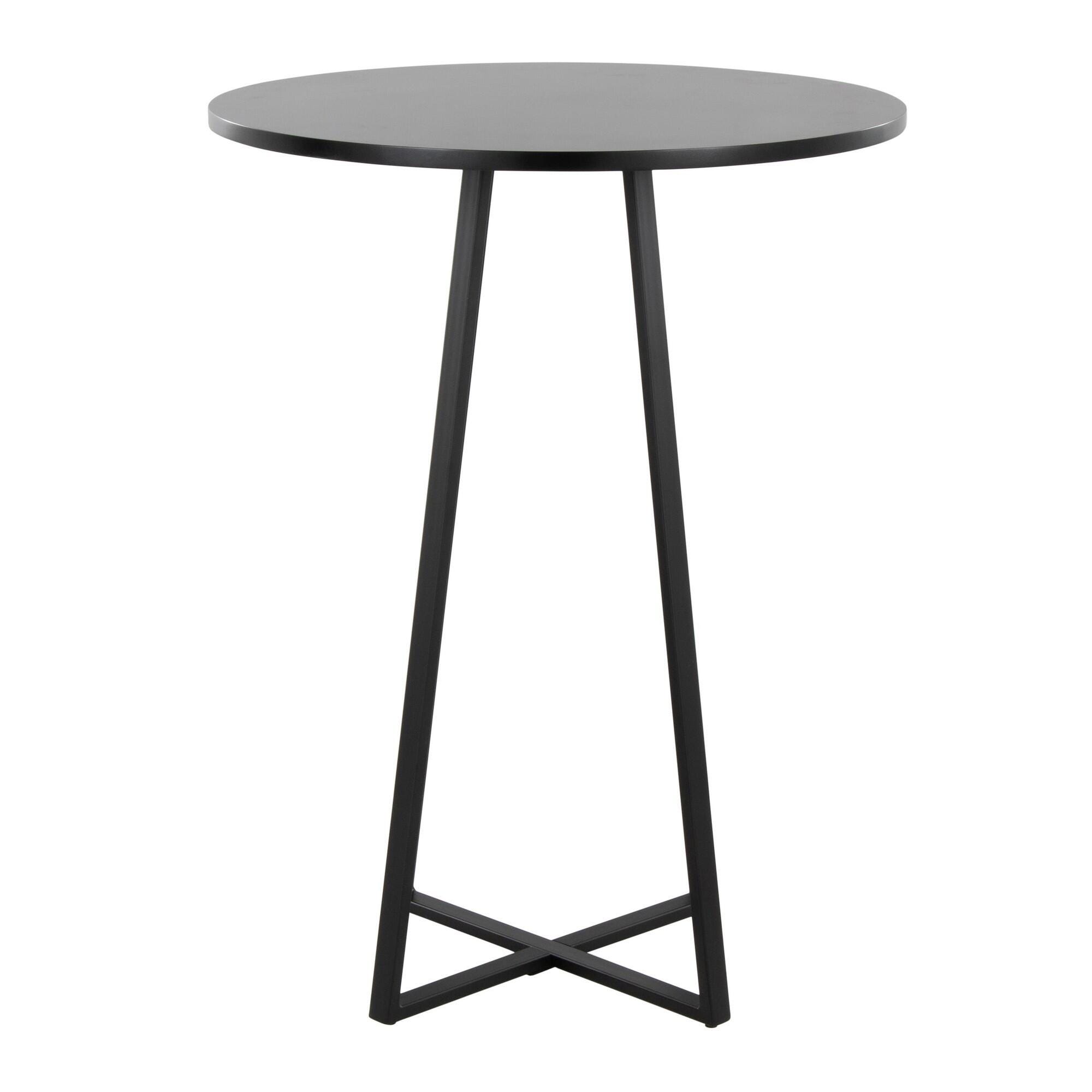 LumiSource Cosmo Counter Height Round Bar Table, Black, large