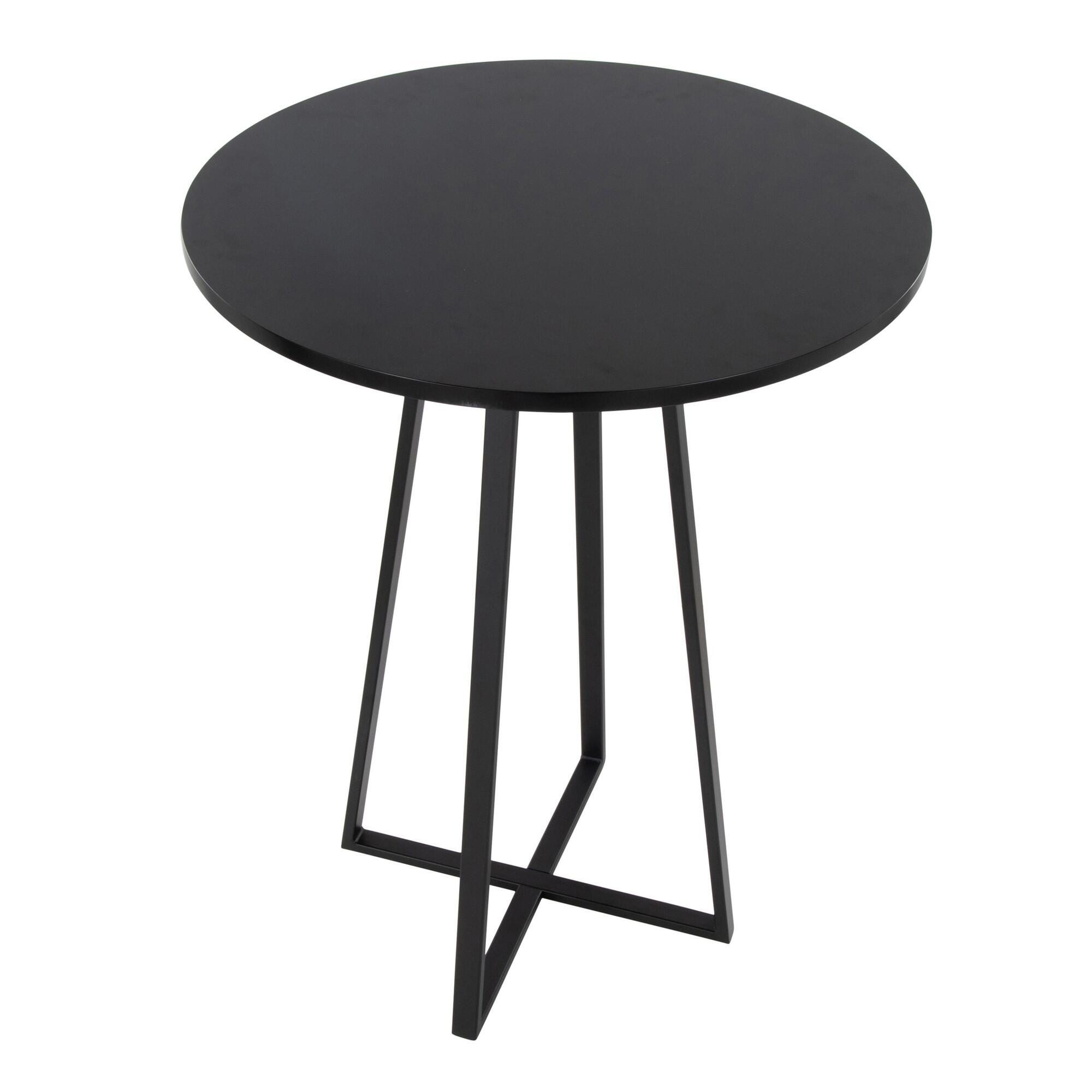 LumiSource Cosmo Counter Height Round Bar Table, Black, large