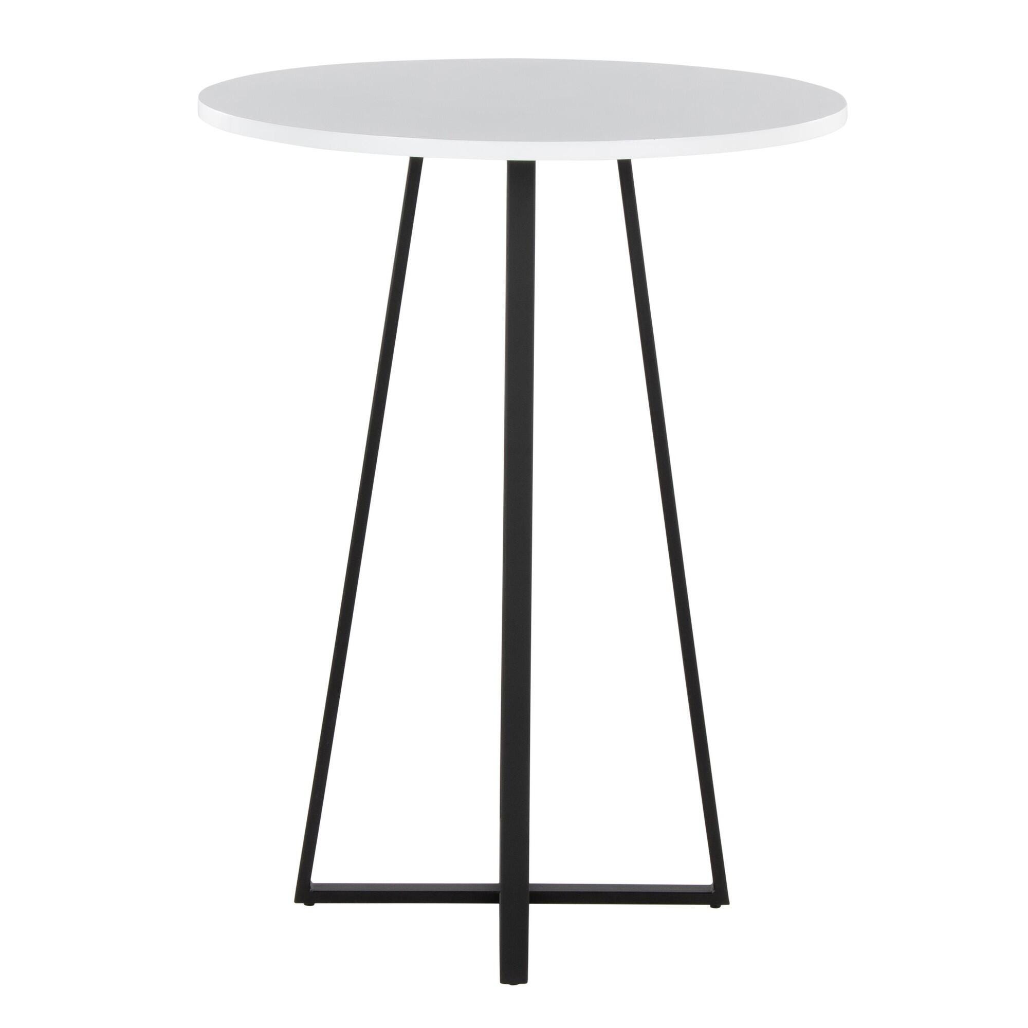 LumiSource Cosmo Counter Height Round Bar Table, White, large