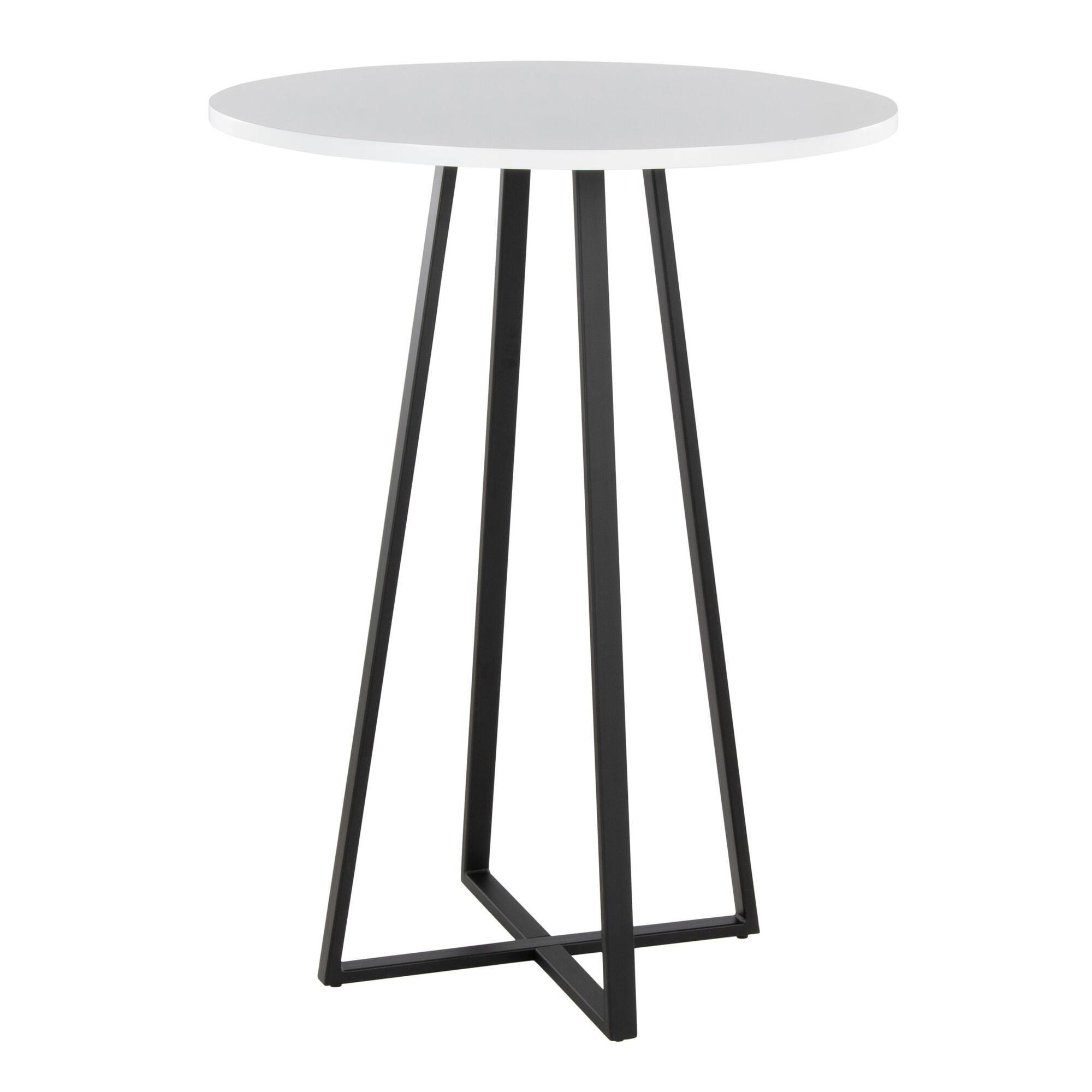 LumiSource Cosmo Counter Height Round Bar Table, White, large