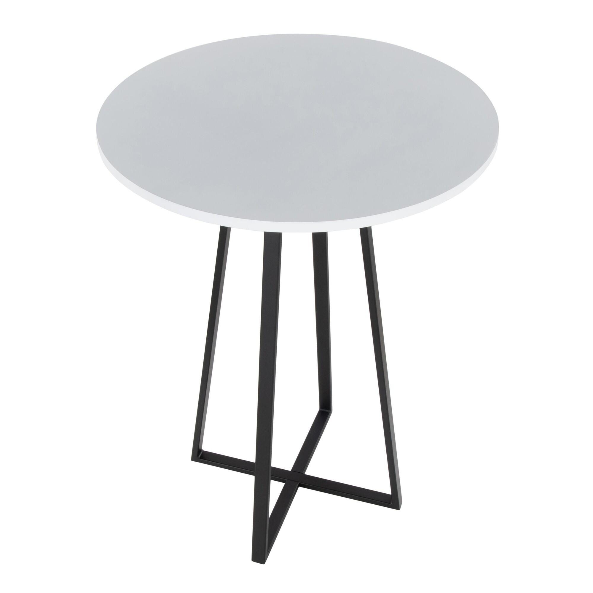 LumiSource Cosmo Counter Height Round Bar Table, White, large