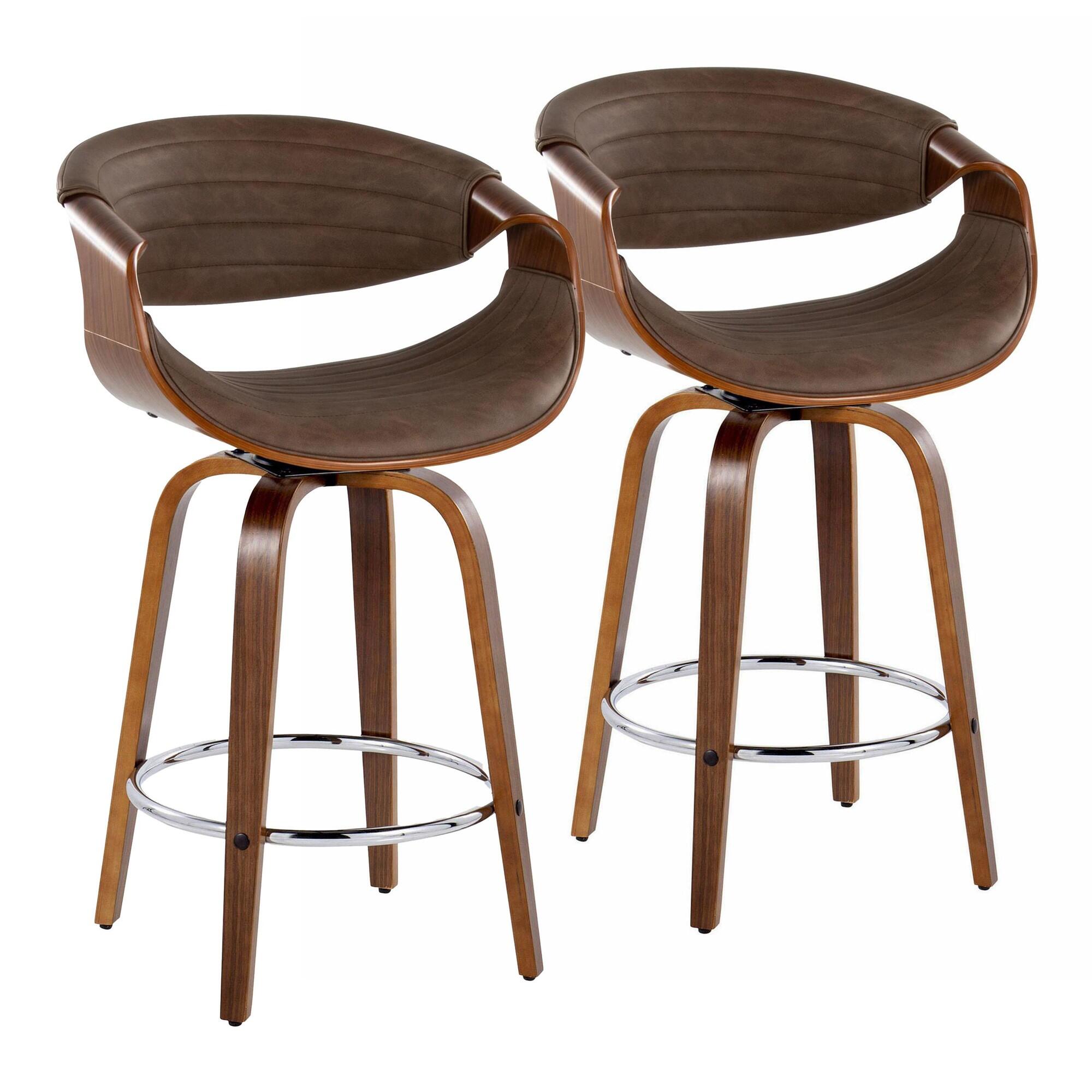LumiSource Curvo 26" Swivel Counter Stool (Set of 2), , large
