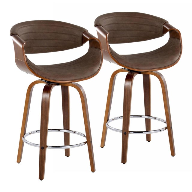 LumiSource Curvo 26" Swivel Counter Stool (Set of 2)