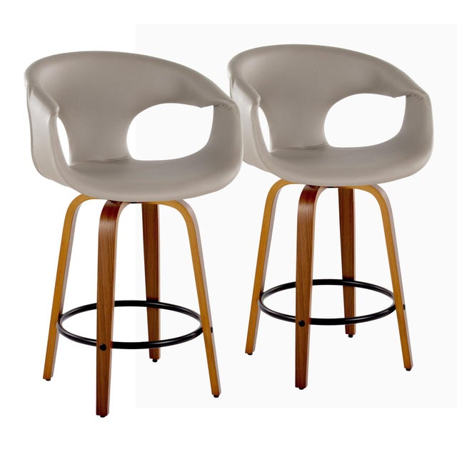 LumiSource Curvo Swivel Counter Stool (Set of 2)