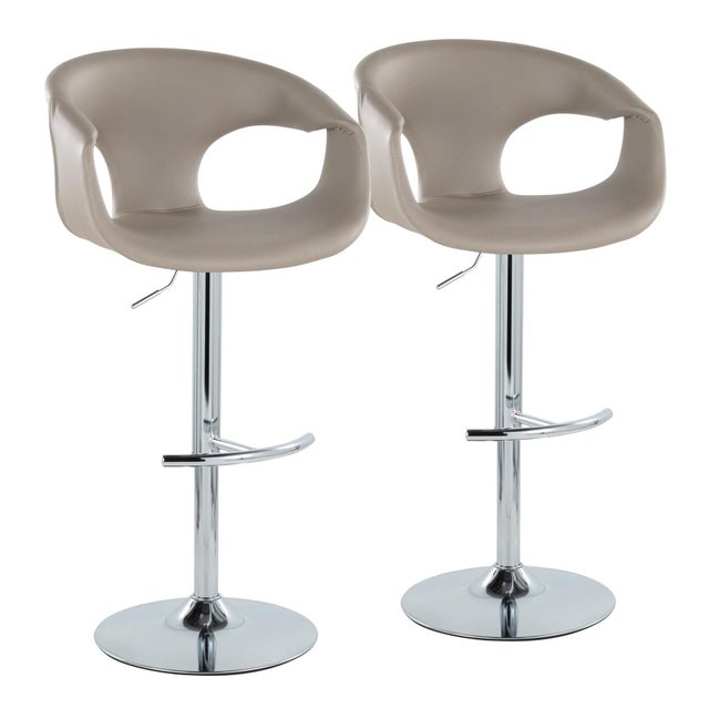 LumiSource Curvo Bar Height Swivel Bar Stool (Set of 2)