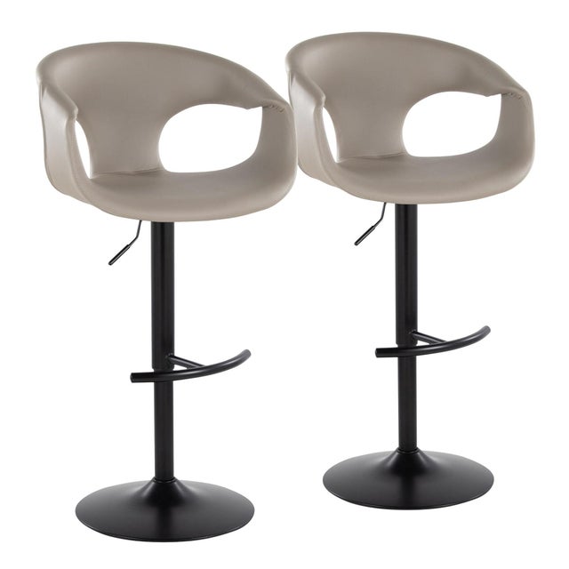 LumiSource Curvo Bar Height Swivel Bar Stool (Set of 2)