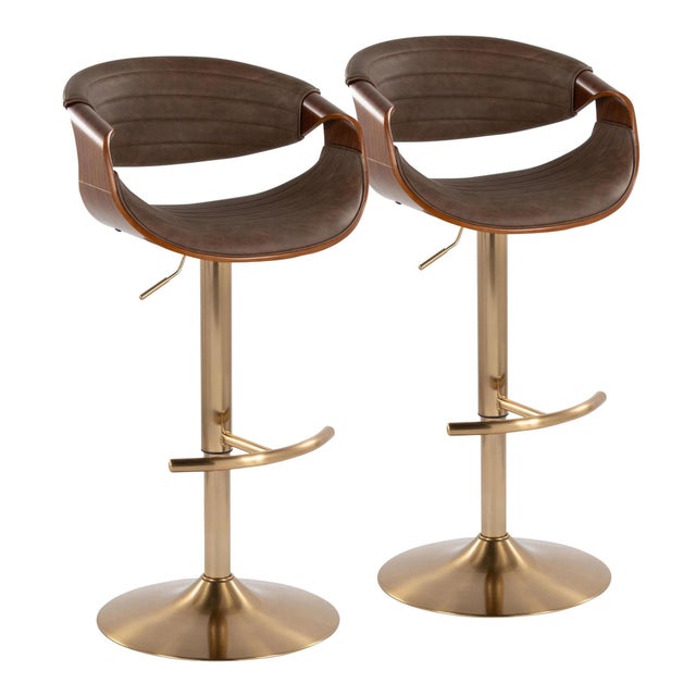 LumiSource Curvo Swivel Barstool (Set of 2)