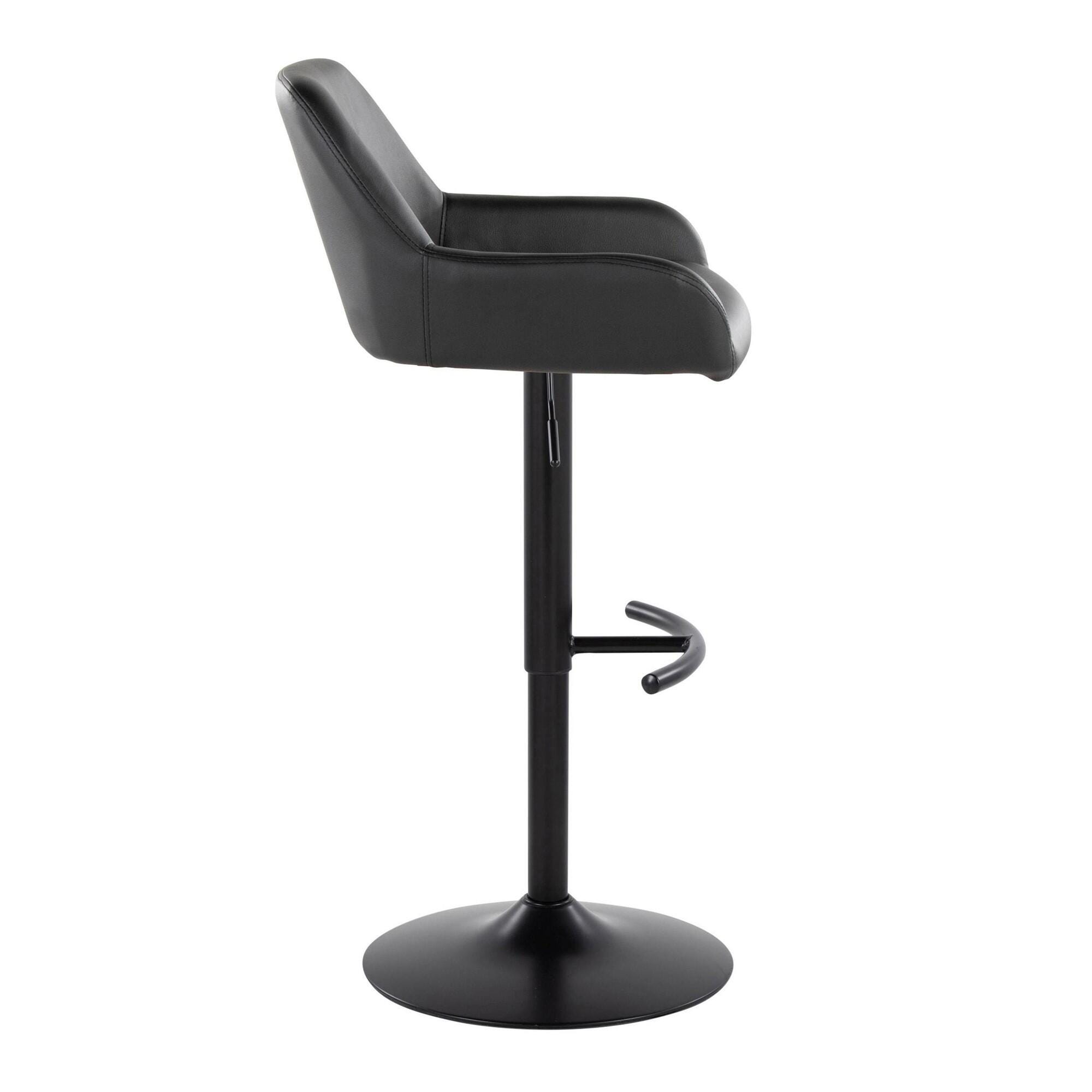 LumiSource Daniella Bar Height Bar Stool (Set of 2), Black, large
