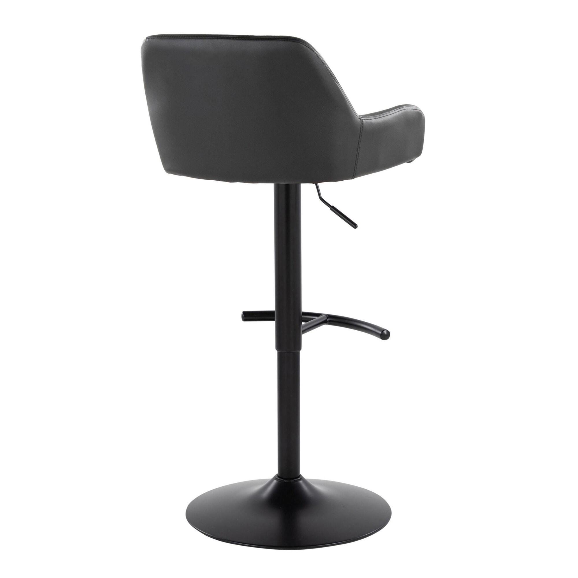 LumiSource Daniella Bar Height Bar Stool (Set of 2), Black, large