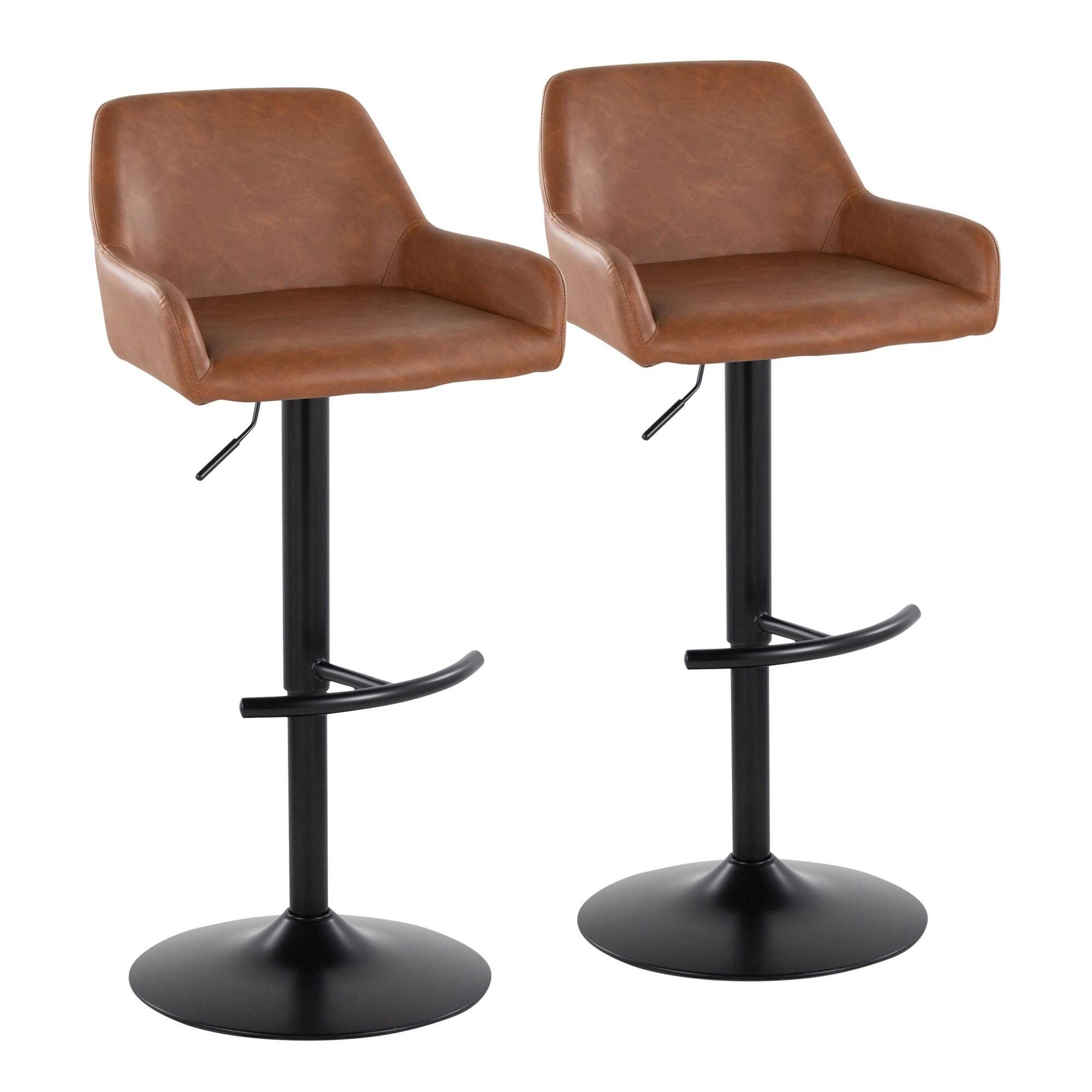 LumiSource Daniella Bar Height Bar Stool (Set of 2), Camel, large