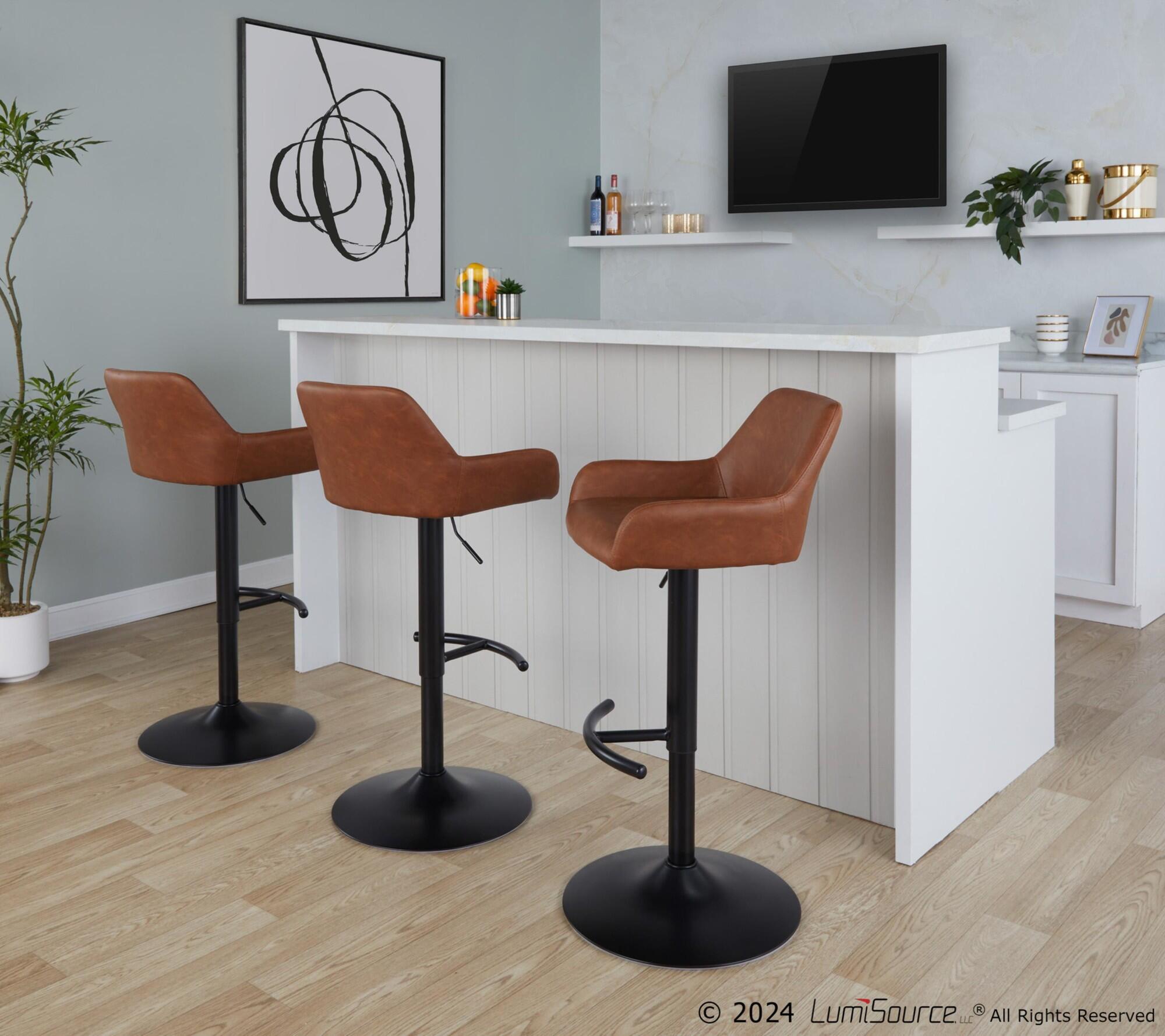 LumiSource Daniella Bar Height Bar Stool (Set of 2), Camel, large