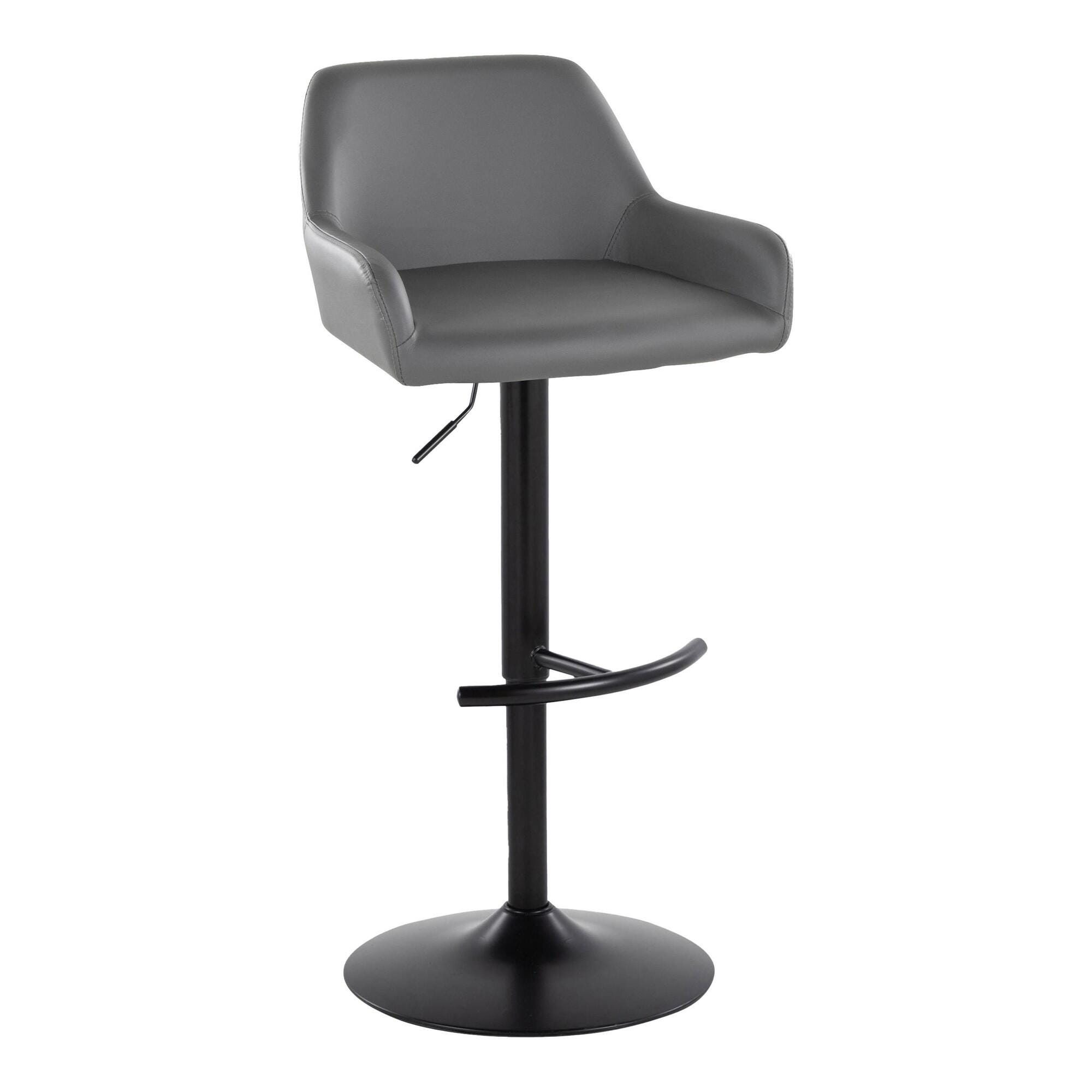 LumiSource Daniella Bar Height Bar Stool (Set of 2), Gray, large