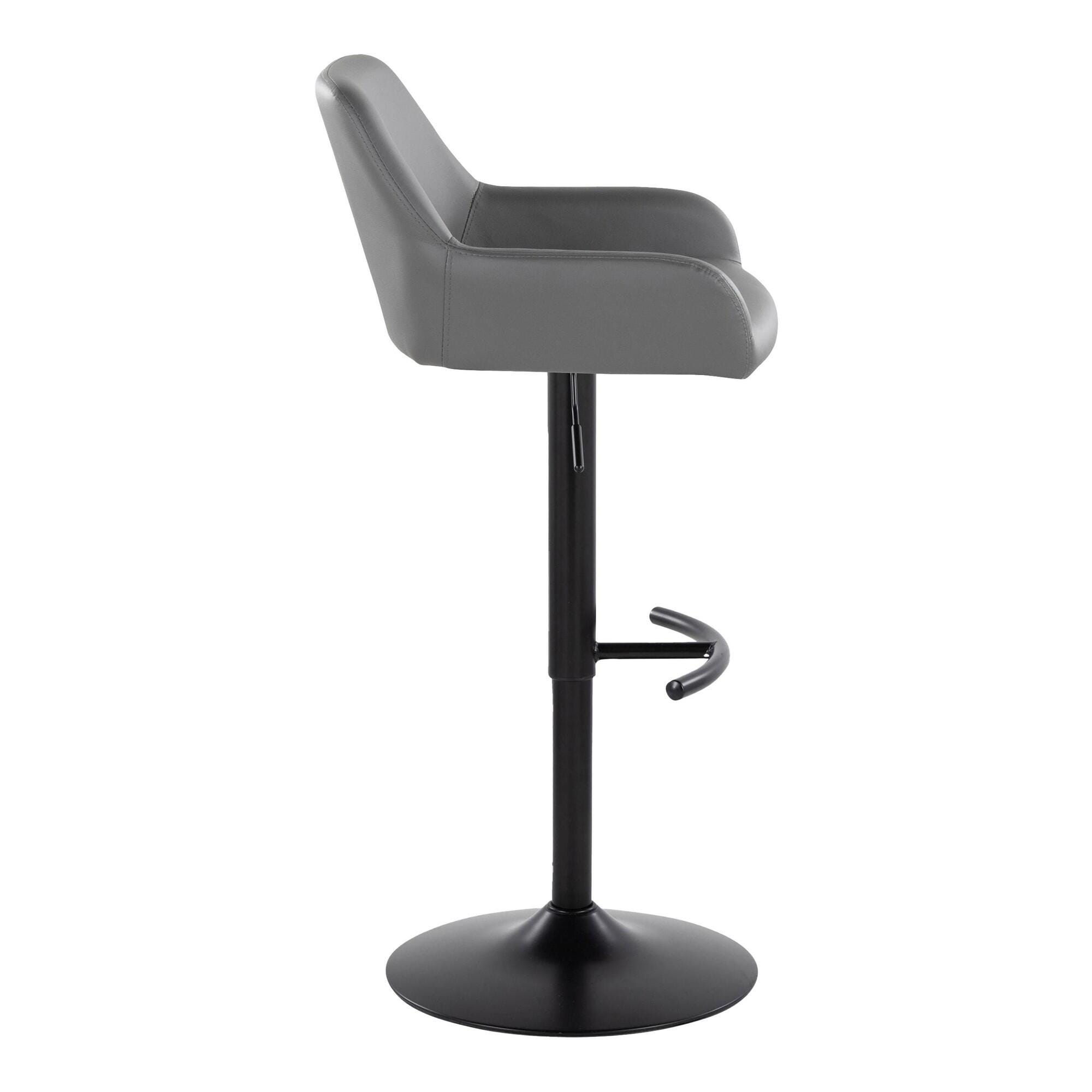 LumiSource Daniella Bar Height Bar Stool (Set of 2), Gray, large