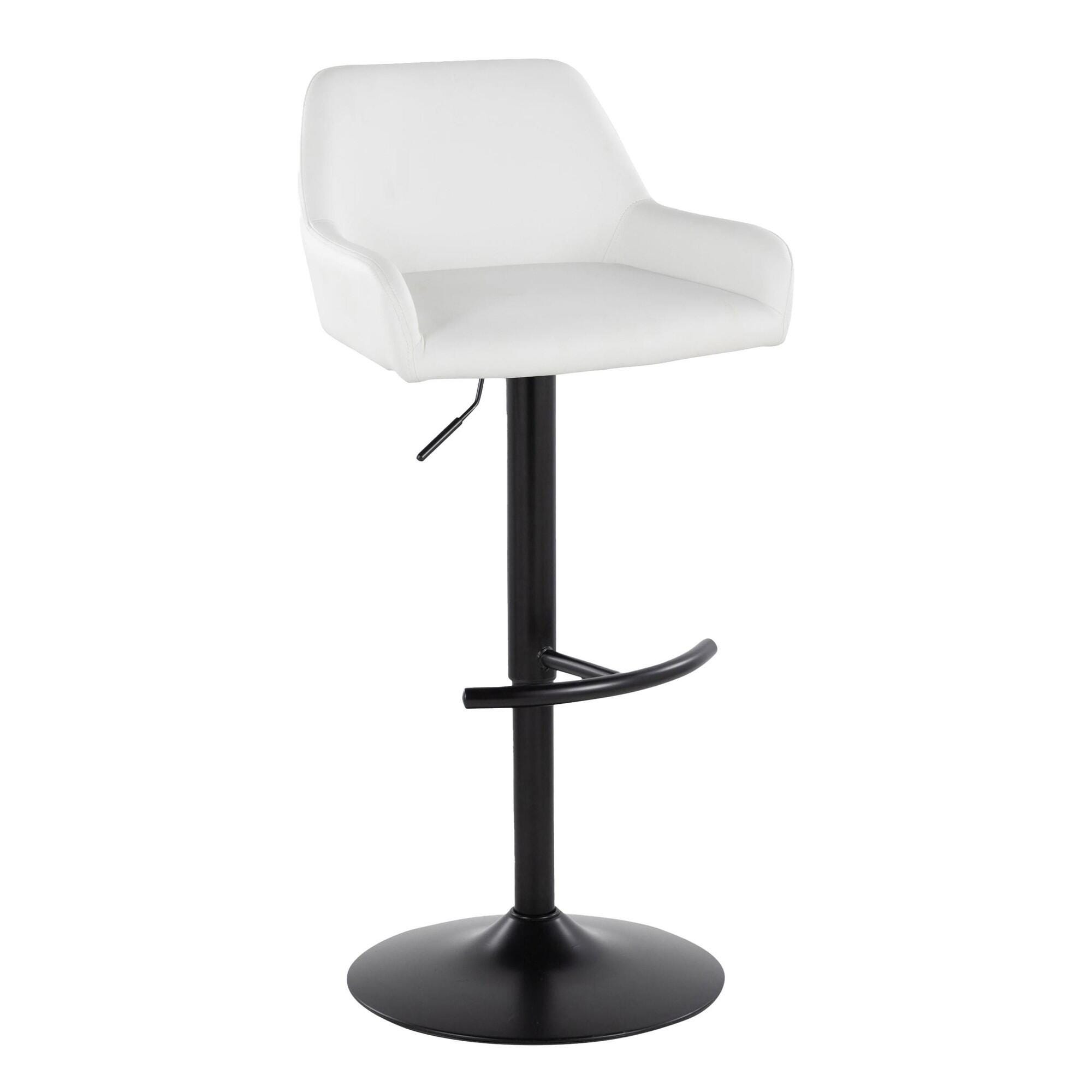 LumiSource Daniella Bar Height Bar Stool (Set of 2), White, large