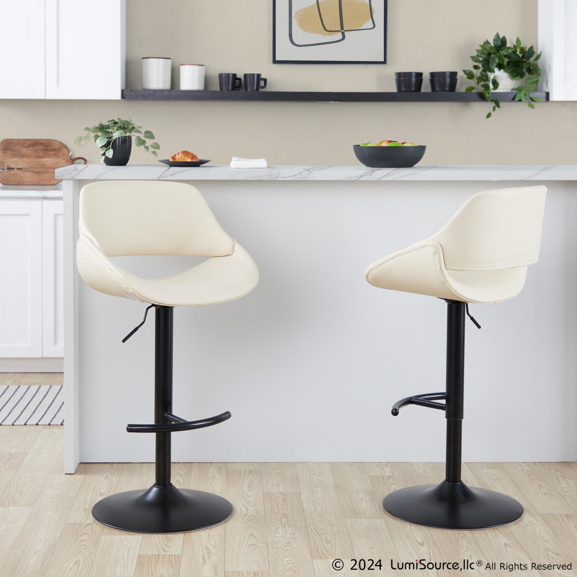LumiSource Fabrizzi Bar Height Bar Stool (Set of 2), , large