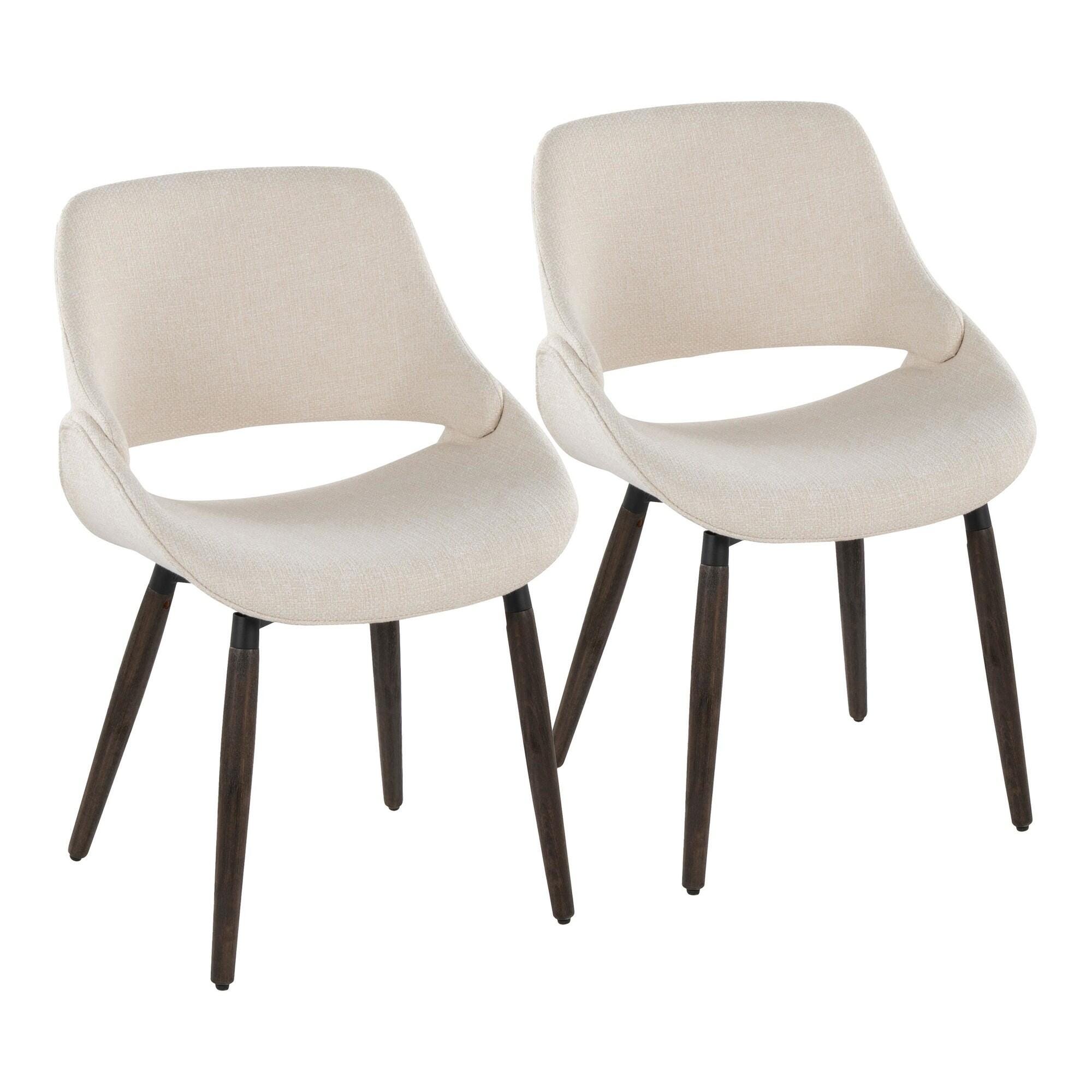 LumiSource Fabrizzi Dining Chair (Set of 2), Cream, large