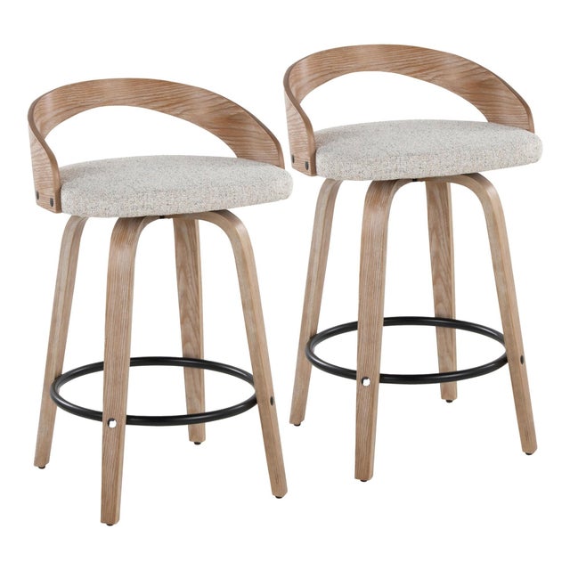 LumiSource Grotto Counter Height Bar Stool (Set of 2)