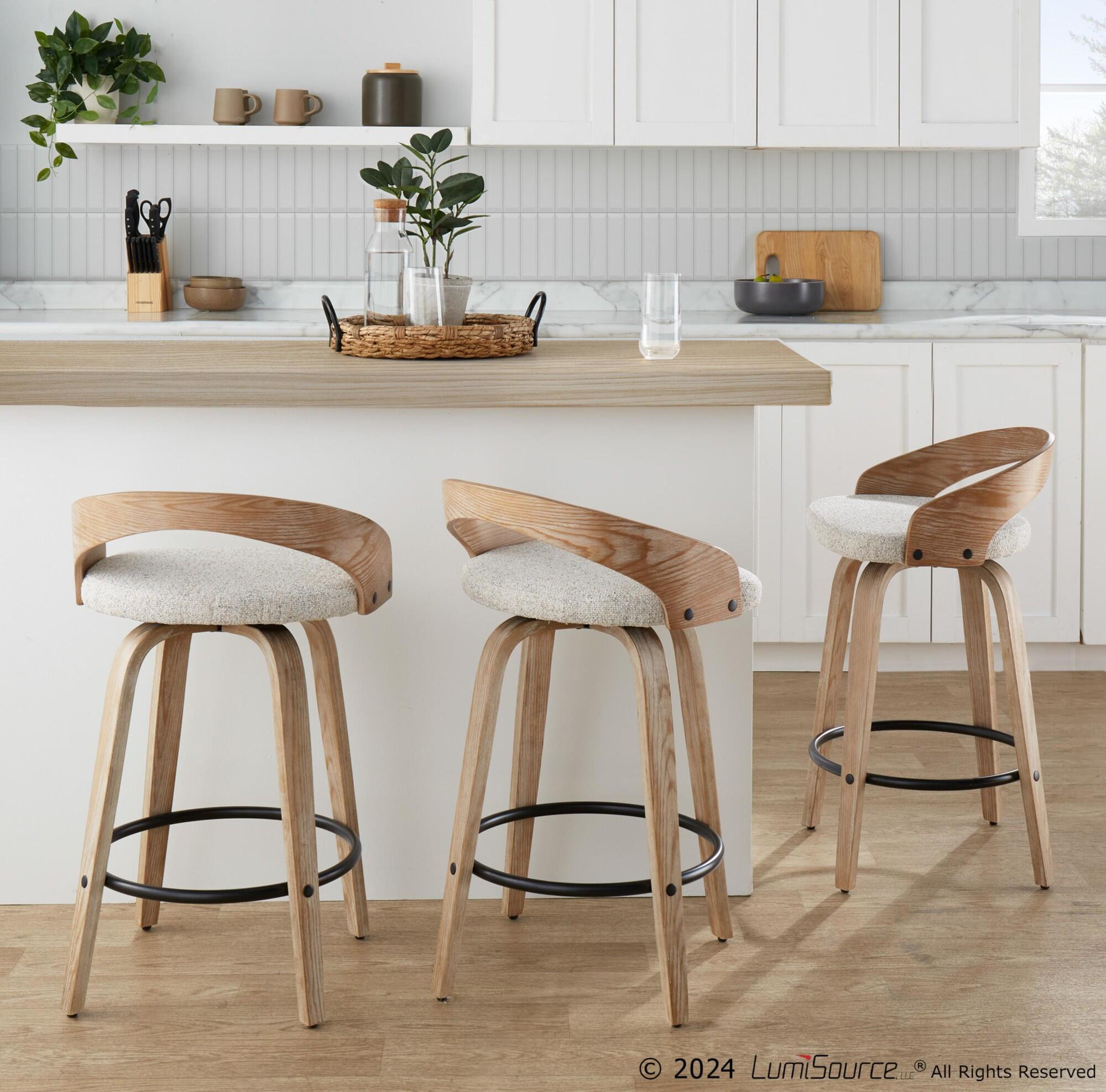 LumiSource Grotto Counter Height Bar Stool (Set of 2), , large