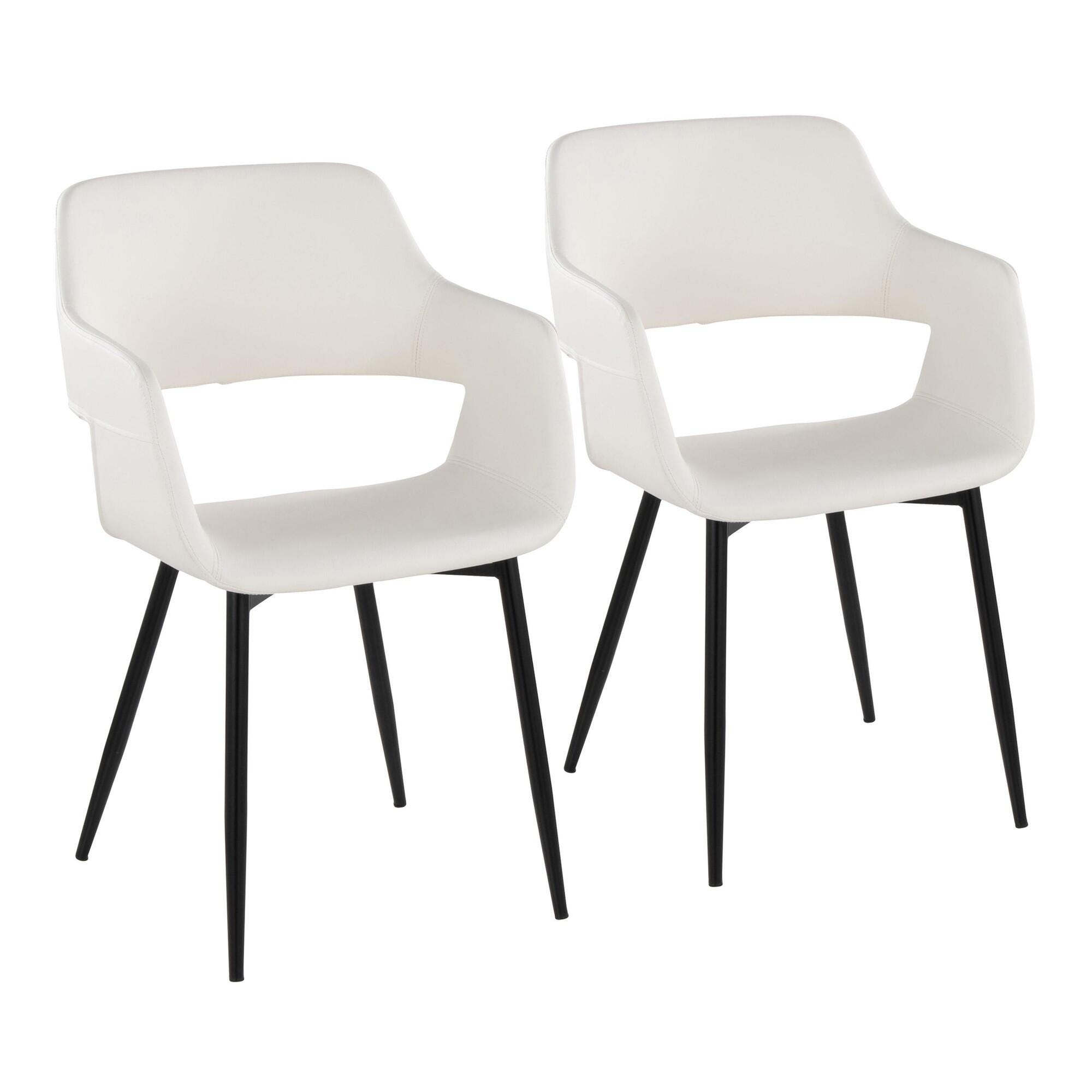 LumiSource Margarite Dining Chair (Set of 2), White, large