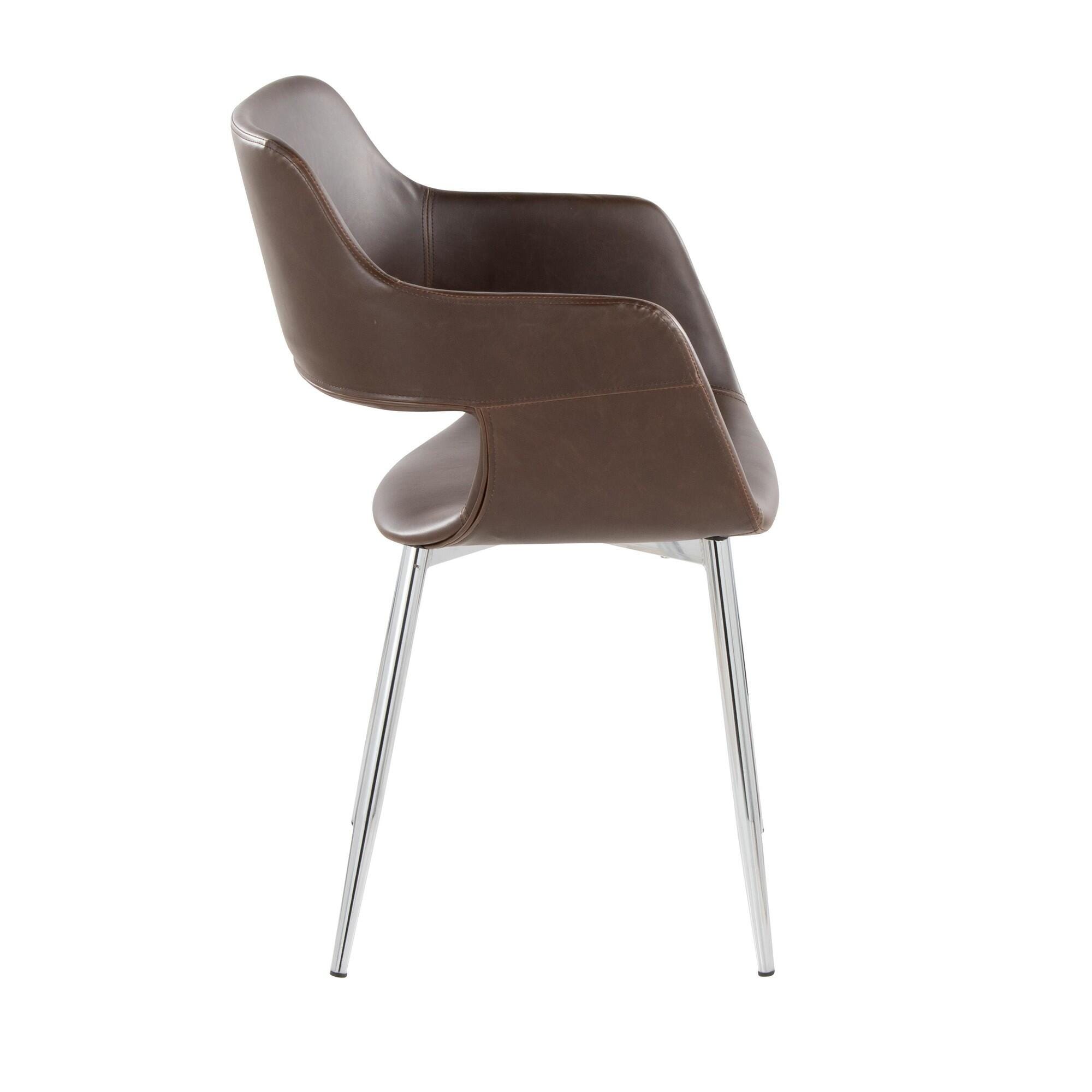 LumiSource Margarite Dining Chair (Set of 2), Espresso/Chrome, large